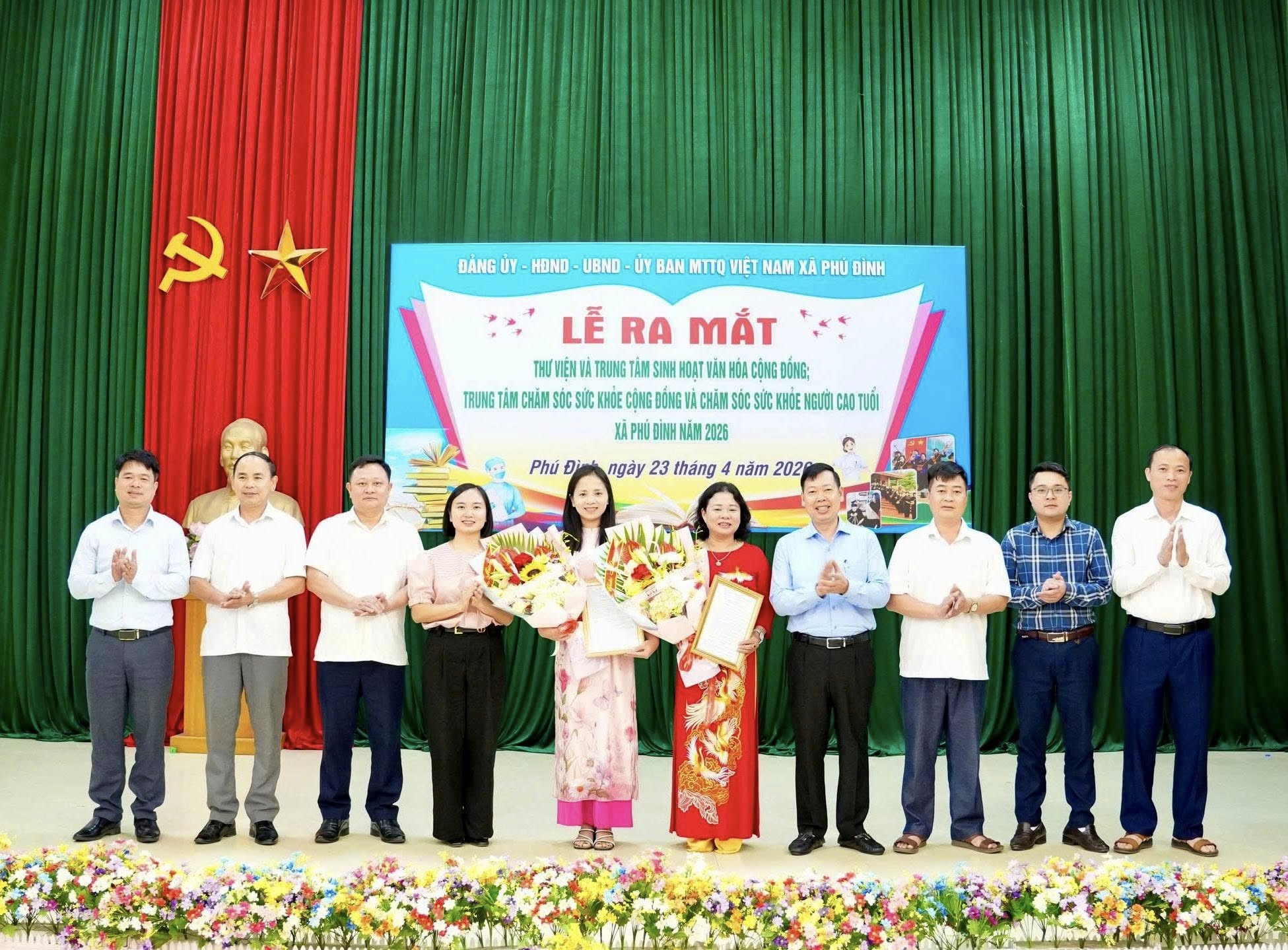 RA MẮT THƯ VIỆN &amp; TRUNG TÂM SINH HOẠT VĂN HÓA – CHĂM SÓC SỨC KHỎE CỘNG ĐỒNG XÃ PHÚ ĐÌNH