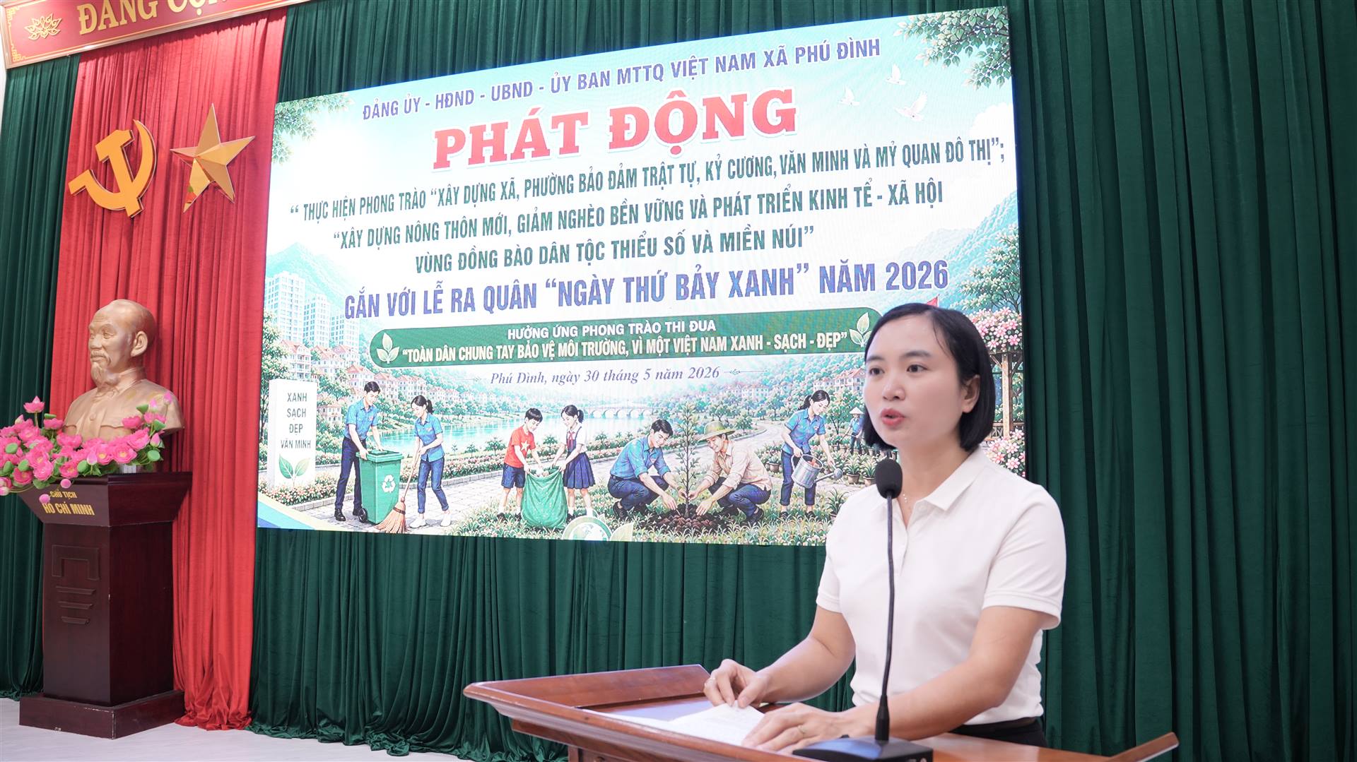 XÃ PHÚ ĐÌNH TỔ CHỨC LỄ RA QUÂN “NGÀY THỨ BẢY XANH”, PHÁT ĐỘNG PHONG TRÀO THI ĐUA XÂY DỰNG NÔNG THÔN MỚI