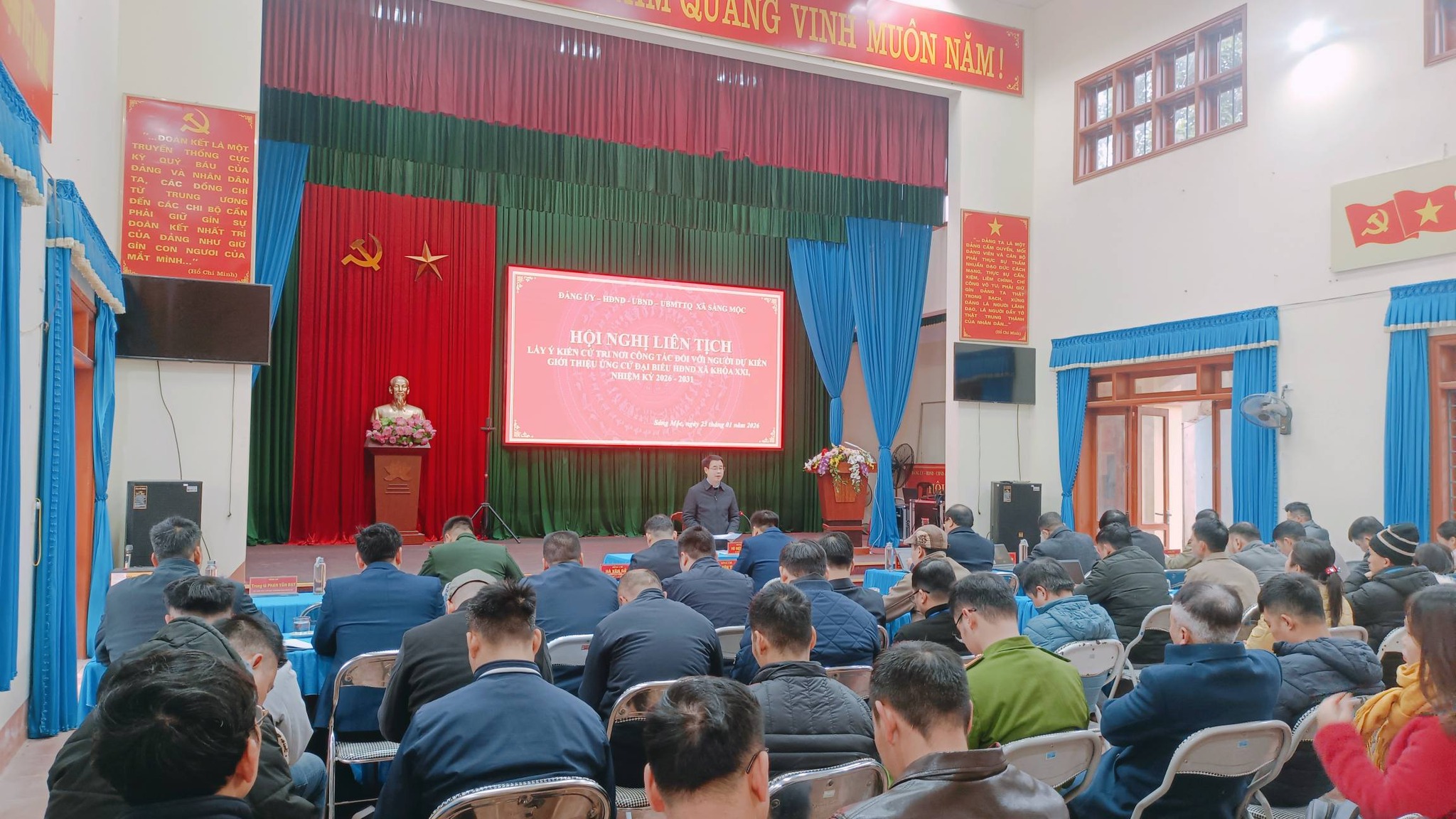 XÃ SẢNG MỘC TỔ CHỨC LẤY Ý KIẾN CỬ TRI NƠI CÔNG TÁC ĐỐI VỚI NGƯỜI ĐƯỢC DỰ KIẾN GIỚI THIỆU ỨNG CỬ ĐẠI BIỂU HĐND NHIỆM KỲ 2026 – 2031.  