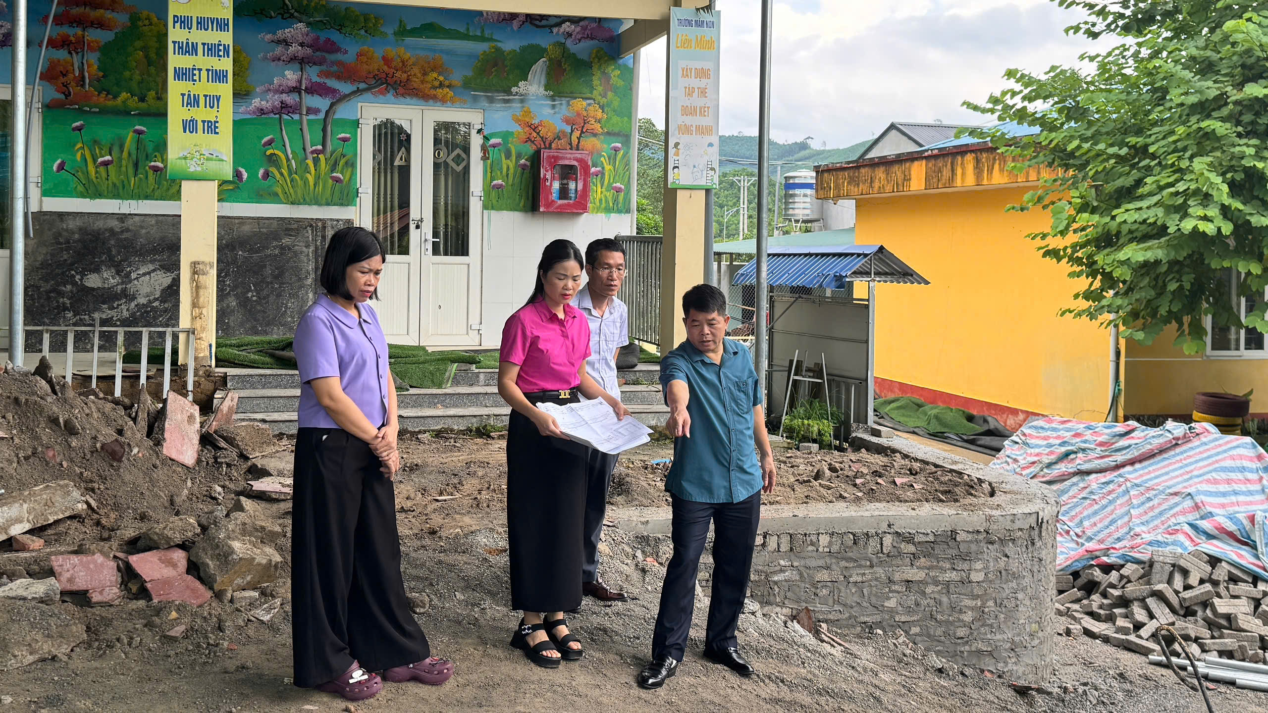Lãnh đạo xã Tràng Xá kiểm tra cơ sở vật chất, công tác chuẩn bị năm học 2026 - 2027 tại một số trường học