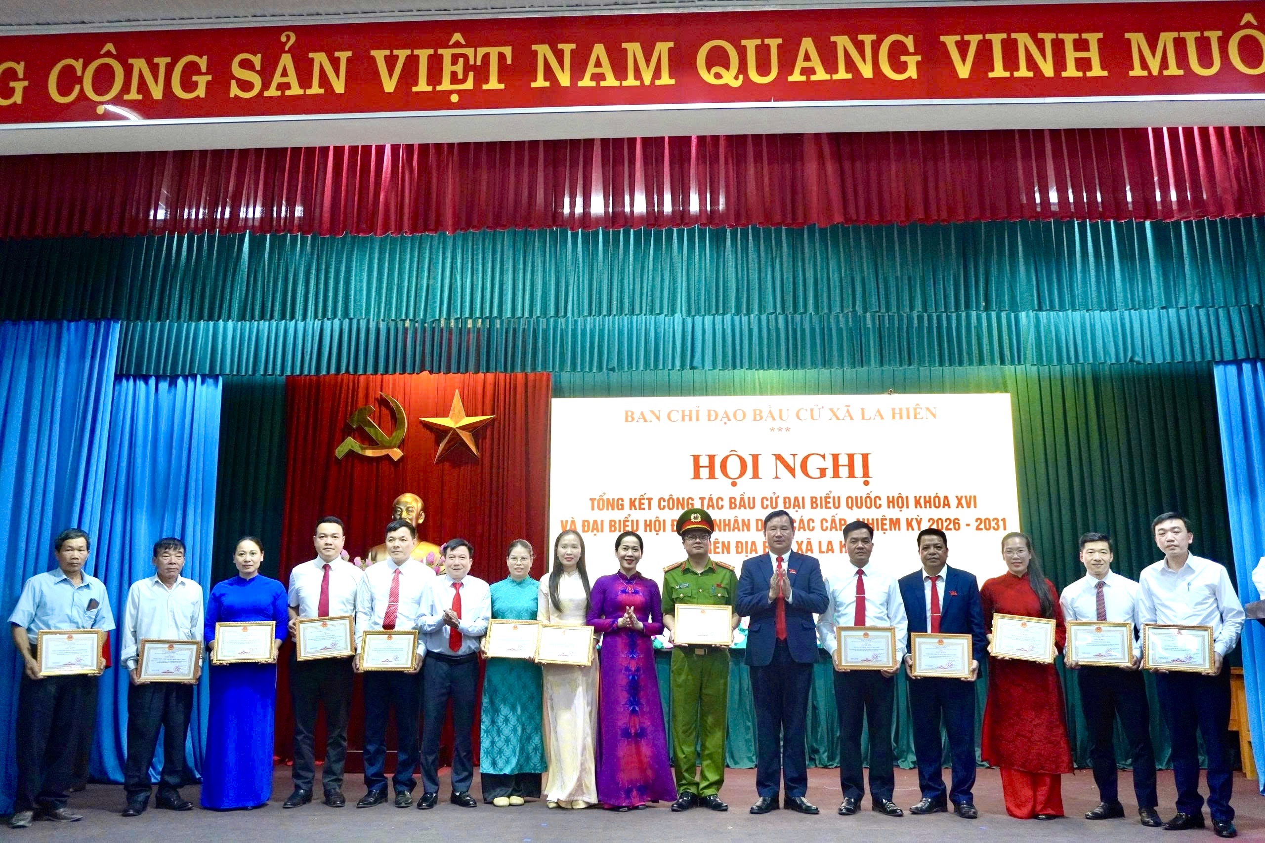 XÃ LA HIÊN TỔNG KẾT CÔNG TÁC BẦU CỬ ĐẠI BIỂU QUỐC HỘI KHÓA XVI VÀ ĐẠI BIỂU HĐND CÁC CẤP, NHIỆM KỲ 2026 - 2031