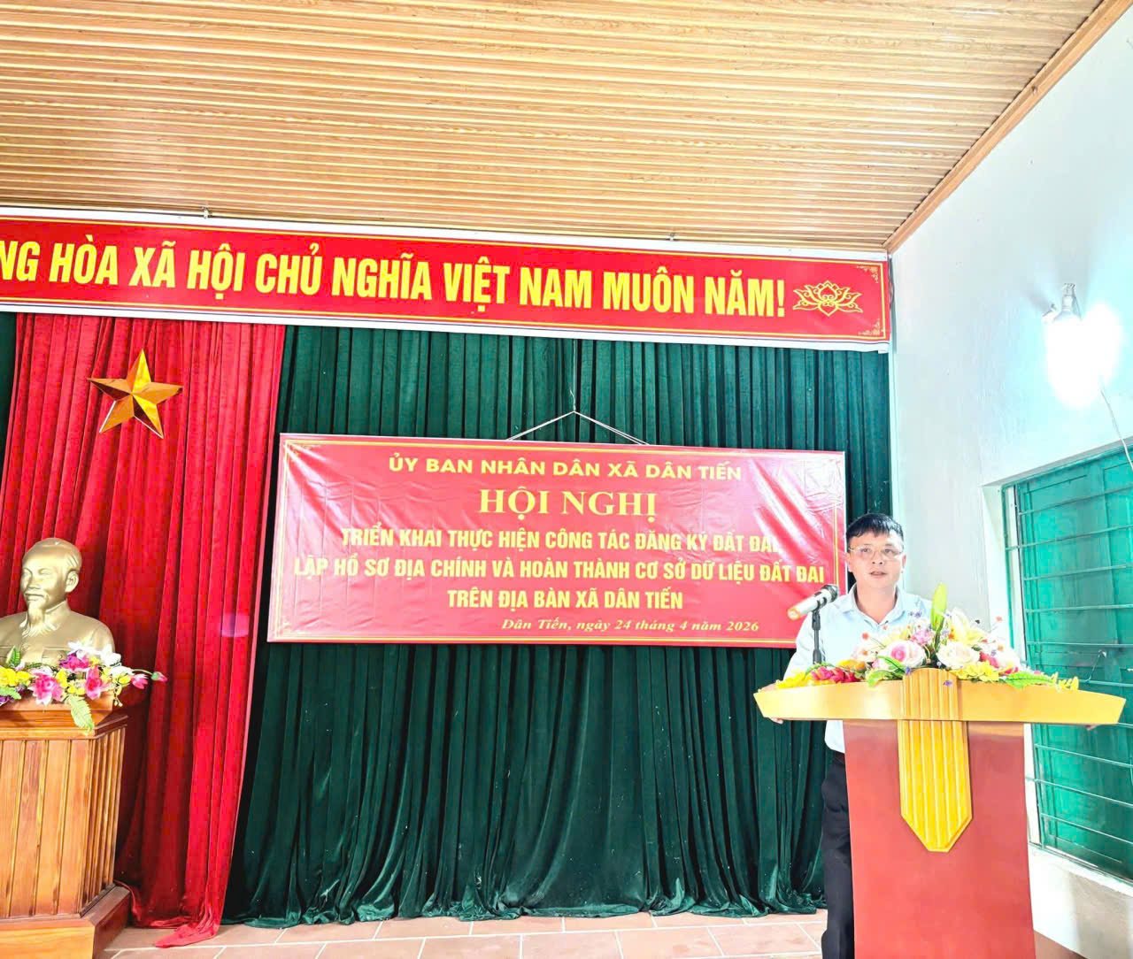 XÃ DÂN TIẾN TRIỂN KHAI CÔNG TÁC ĐĂNG KÝ ĐẤT ĐAI, LẬP HỒ SƠ ĐỊA CHÍNH VÀ XÂY DỰNG CƠ SỞ DỮ LIỆU ĐẤT ĐAI