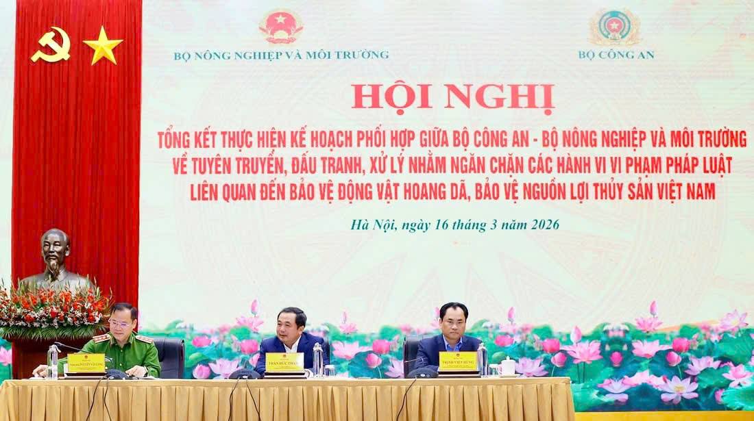 Hội nghị tổng kết và triển khai một số nội dung phối hợp trong công tác bảo vệ động vật hoang dã và nguồn lợi thủy sản. 