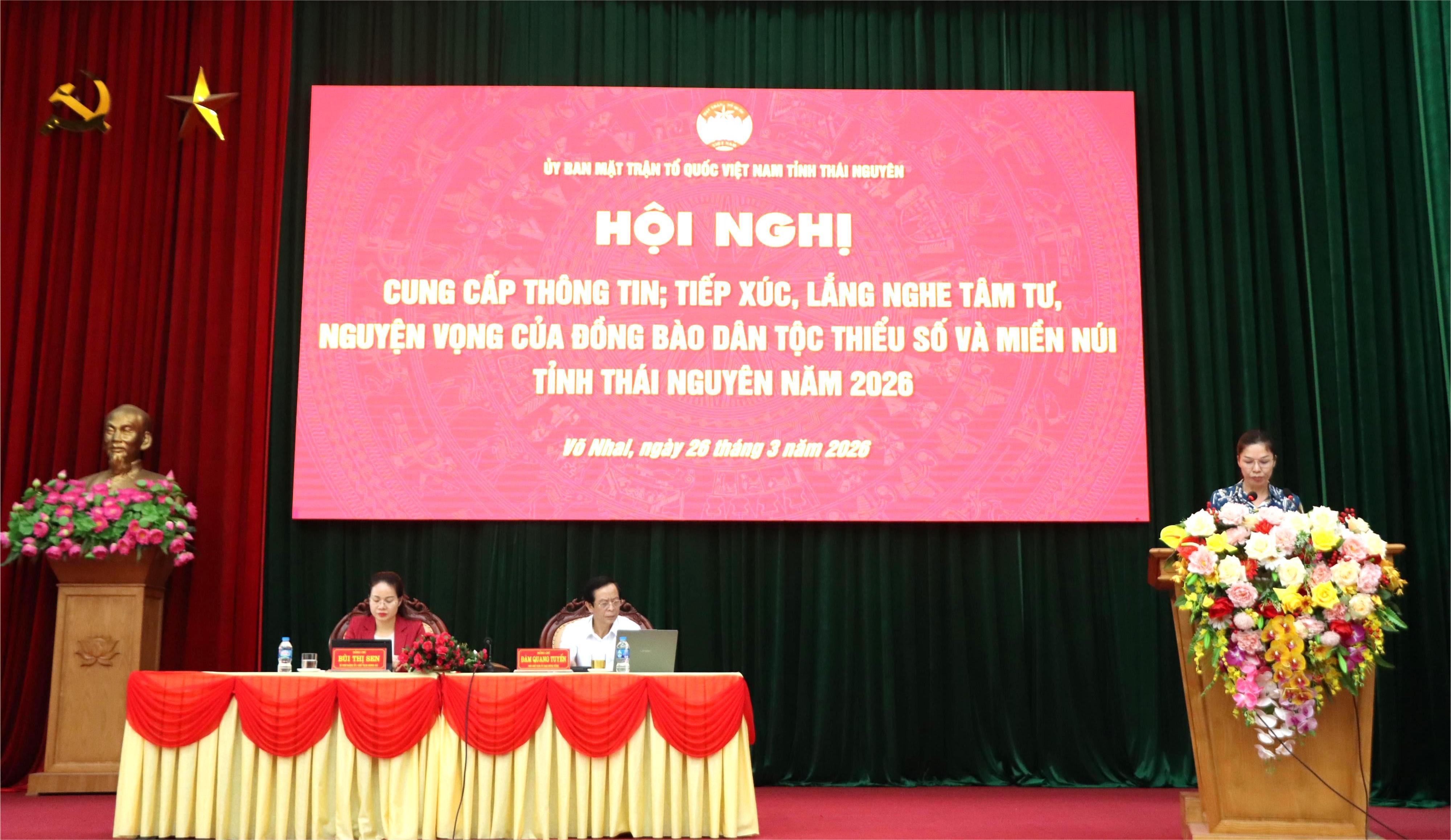 Hội nghị cung cấp thông tin; tiếp xúc, lắng nghe tâm tư, nguyện vọng của đồng bào dân tộc thiểu số và miền núi