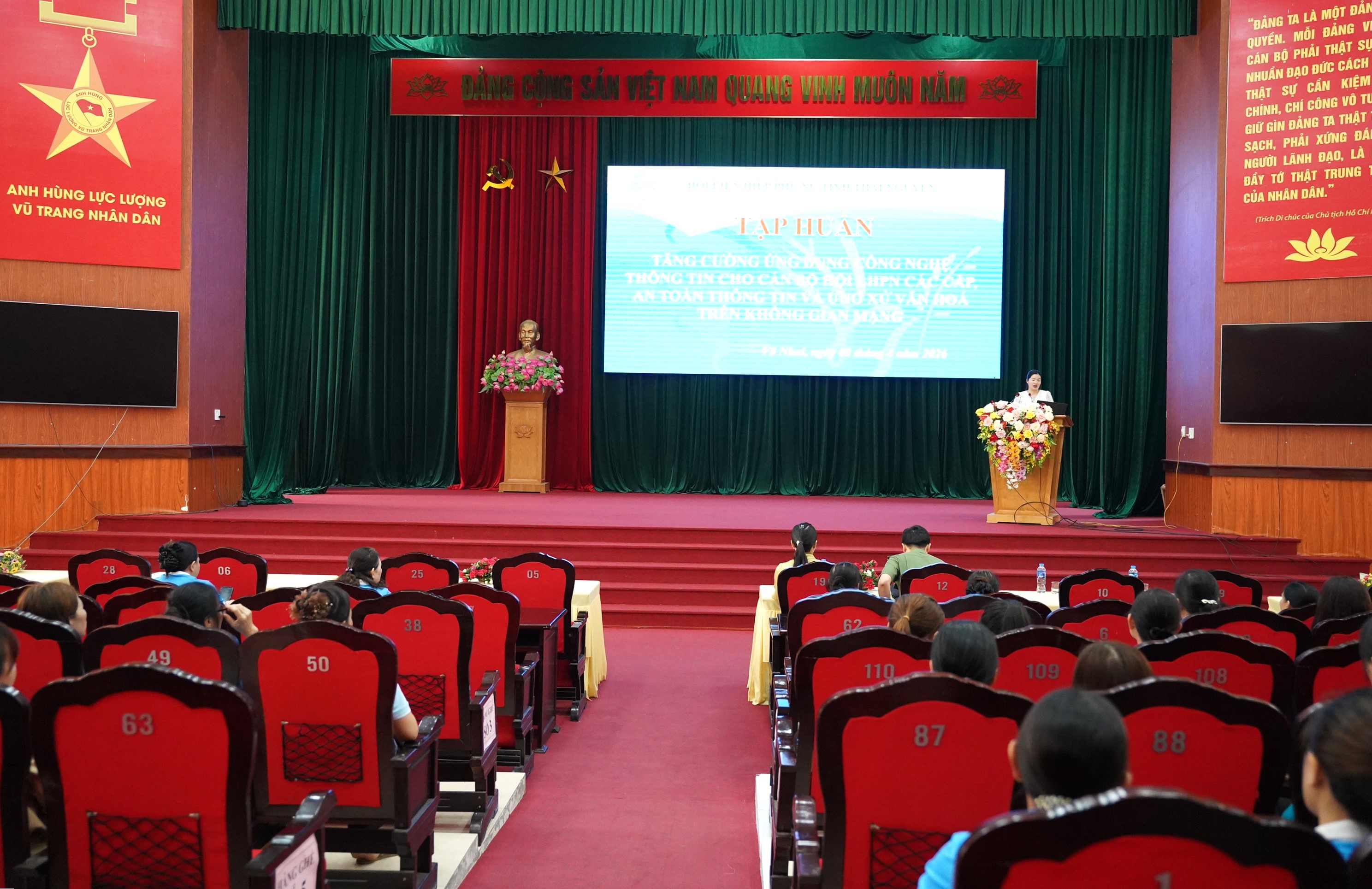 VÕ NHAI: NÂNG CAO KỸ NĂNG CÔNG NGHỆ, AN TOÀN THÔNG TIN VÀ ỨNG XỬ VĂN HÓA TRÊN KHÔNG GIAN MẠNG CHO CÁN BỘ, HỘI VIÊN, PHỤ NỮ