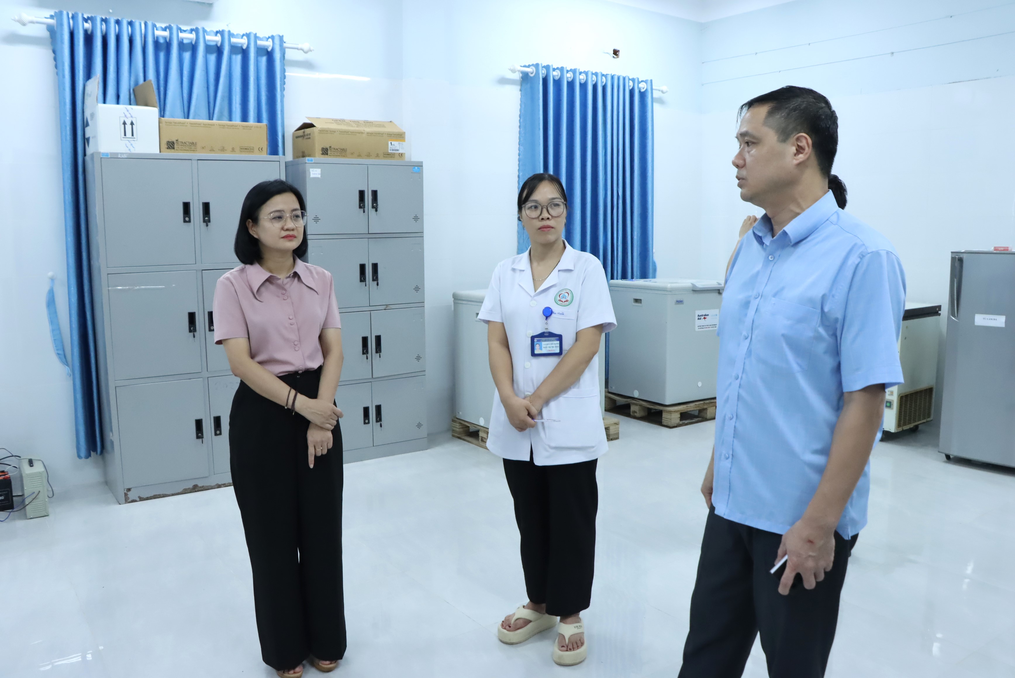 Trung tâm Kiểm soát bệnh tật tỉnh Thái Nguyên giám sát công tác phòng, chống dịch bệnh mùa mưa bão tại Trạm Y tế xã Võ Nhai