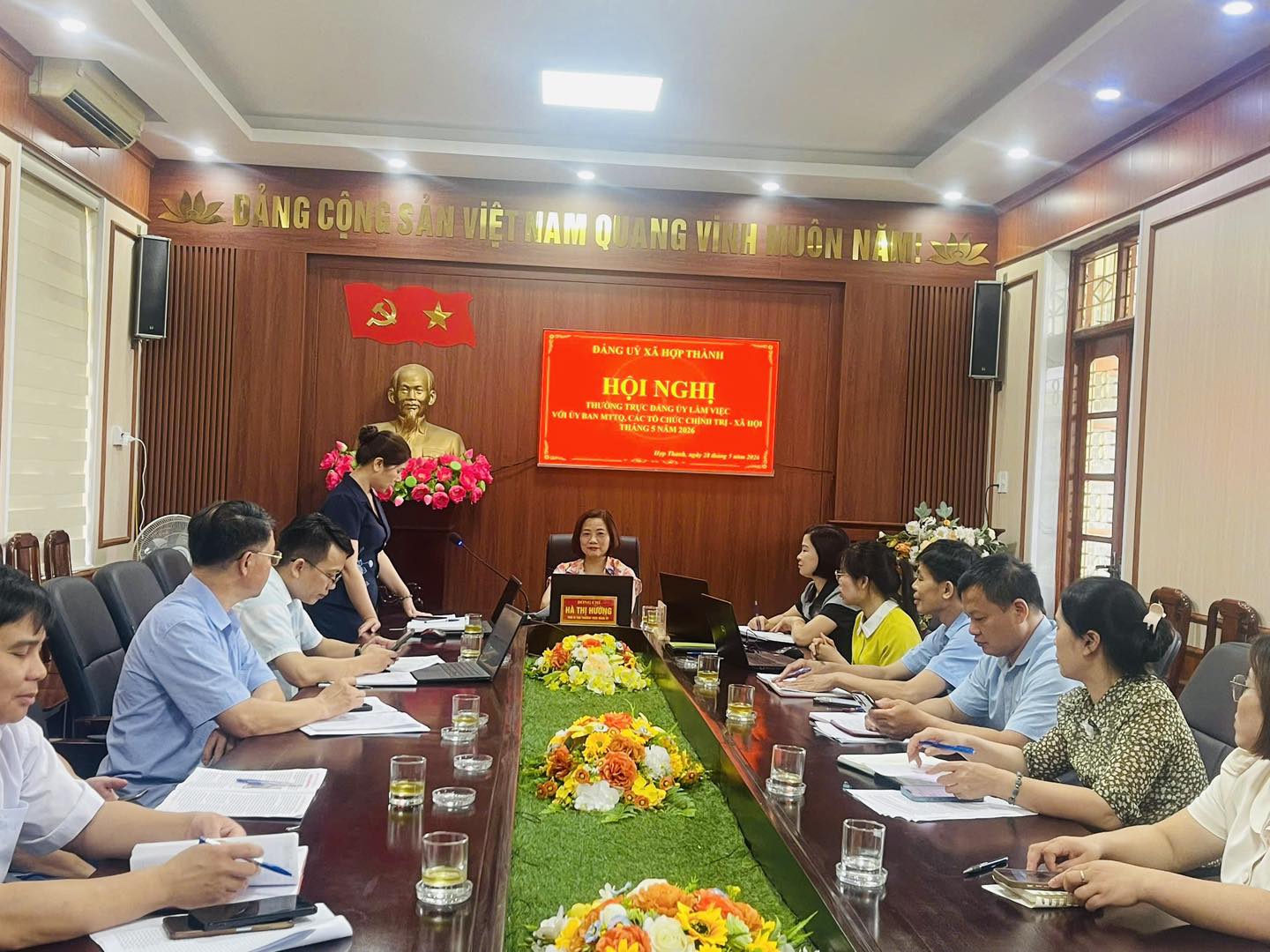 Thường trực Đảng ủy xã Hợp Thành làm việc với Ủy ban MTTQ và các tổ chức chính trị - xã hội