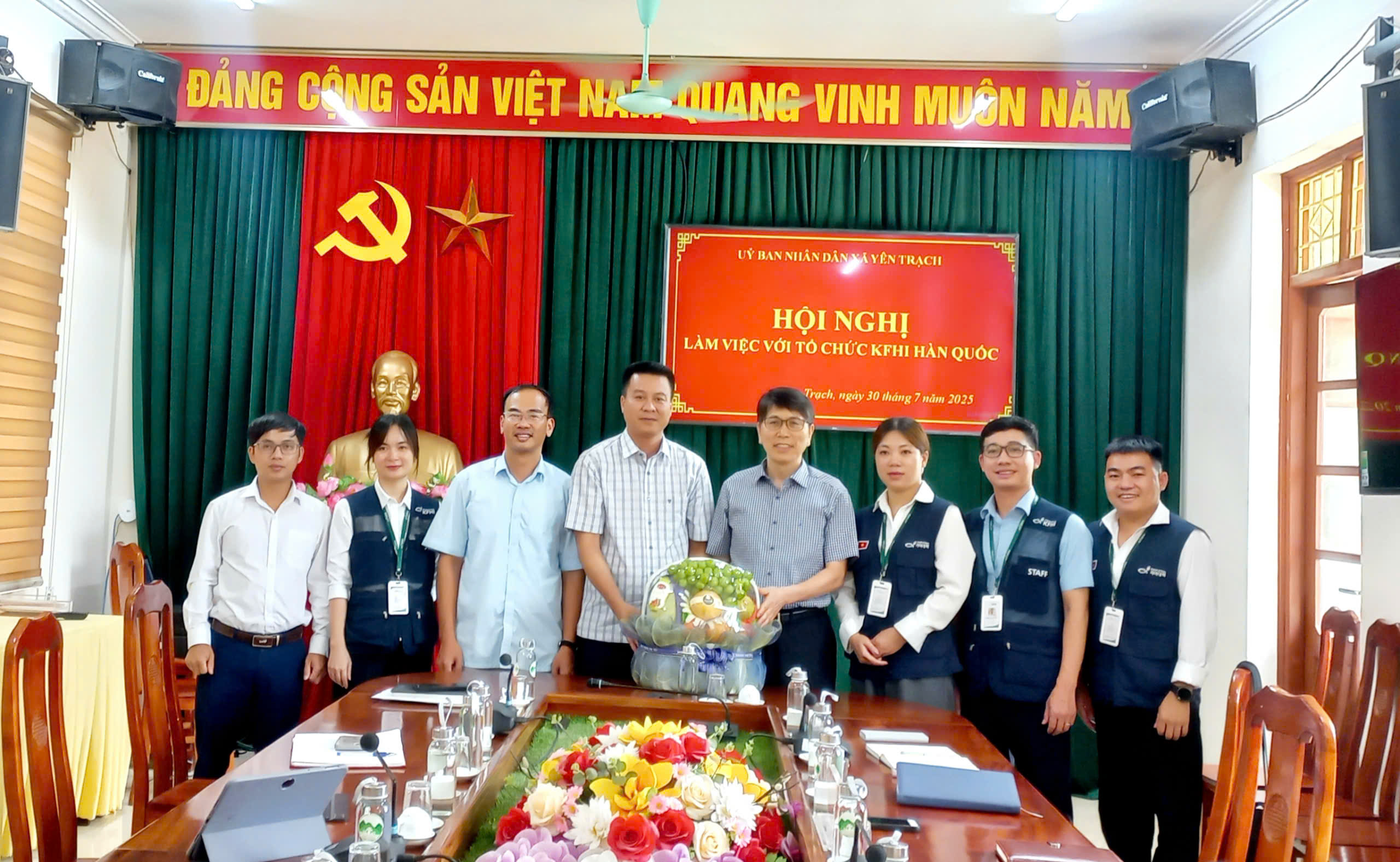 UBND xã Yên Trạch làm việc với tổ chức KFHI Hàn Quốc