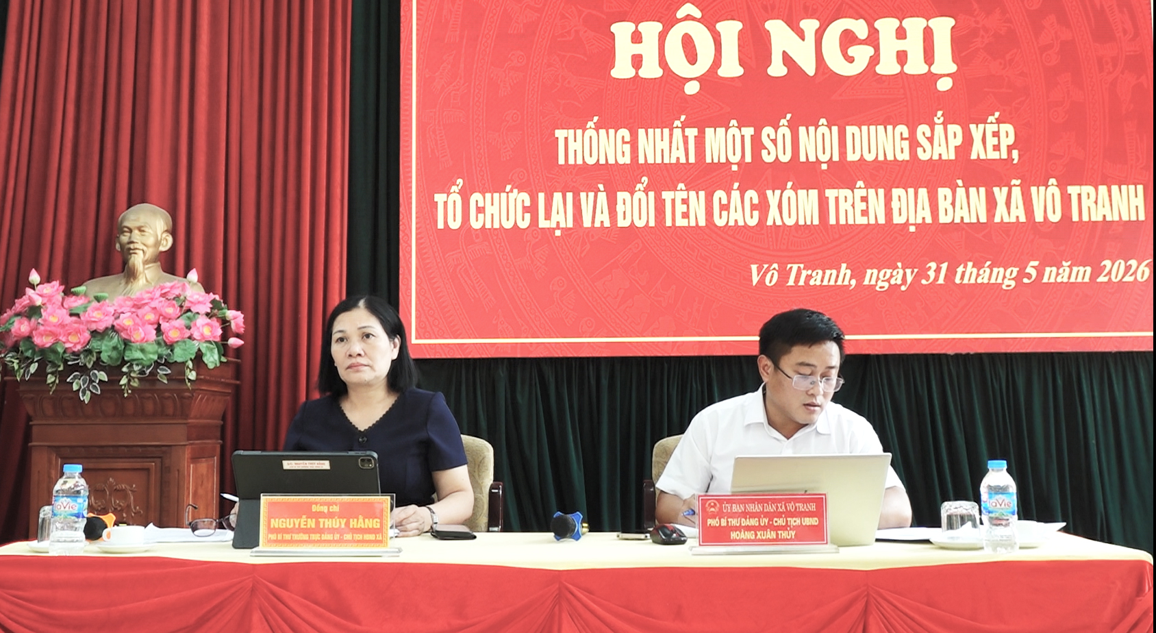 Hội nghị thống nhất một số nội dung về sắp xếp, tổ chức lại và đổi tên các xóm trên địa bàn xã Vô Tranh