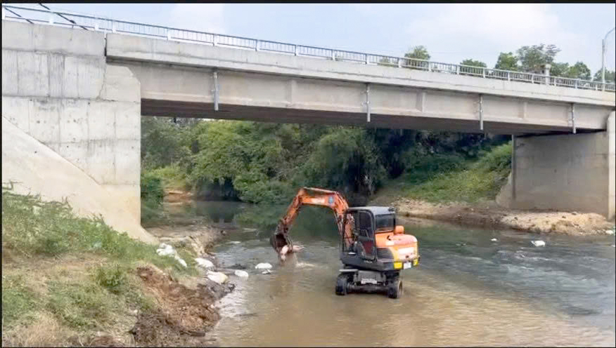 Kịp thời xử lý xác động vật, nội tạng bị vứt trộm xuống sông