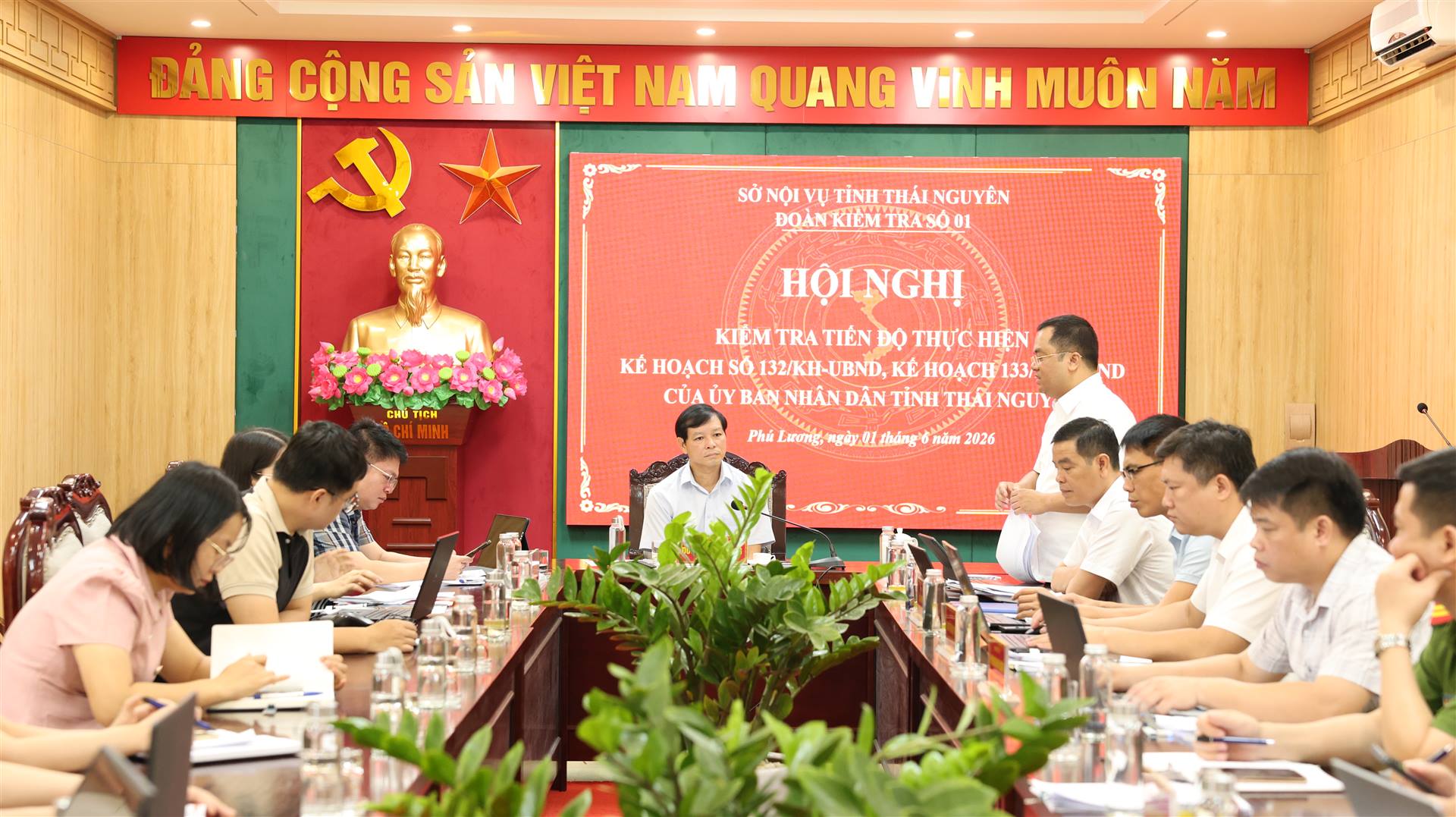 Đoàn Kiểm tra Số 01 của Sở Nội vụ Tỉnh Thái Nguyên Kiểm tra tiến độ thực hiện Kế hoạch 132, 133 tại xã Phú Lương