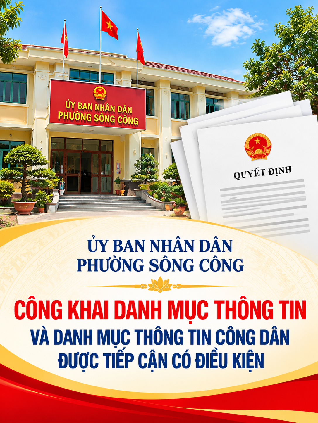 UBND phường Sông Công ban hành Danh mục thông tin phải được công khai và Danh mục thông tin công dân được tiếp cận có điều kiện