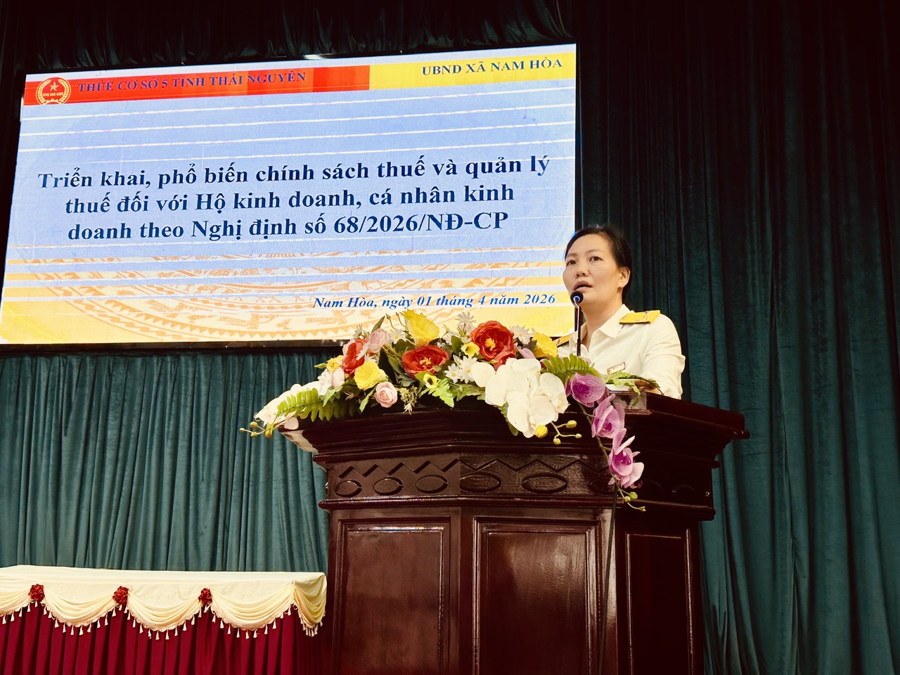 XÃ NAM HÒA TỔ CHỨC HỘI NGHỊ TRIỂN KHAI, PHỔ BIẾN CHÍNH SÁCH THUẾ THEO NGHỊ ĐỊNH SỐ 68/2026/NĐ-CP