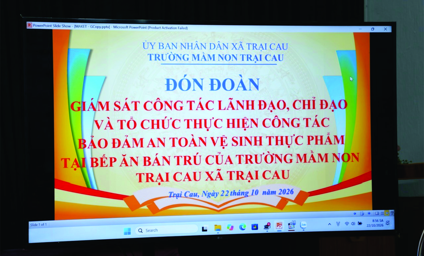BAN VĂN HÓA – XÃ HỘI HĐND XÃ TRẠI CAU GIÁM SÁT CÔNG TÁC BẢO ĐẢM AN TOÀN THỰC PHẨM TẠI BẾP ĂN BÁN TRÚ TRƯỜNG MẦM NON