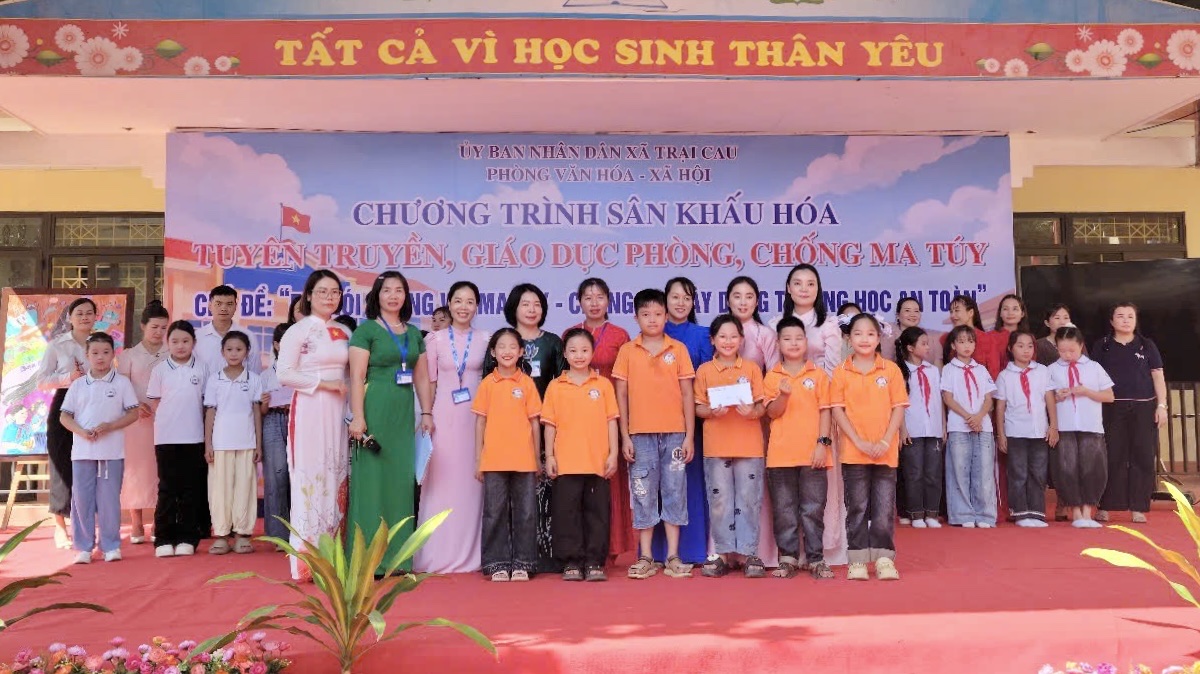TRƯỜNG TIỂU HỌC TRẠI CAU TỔ CHỨC CHƯƠNG TRÌNH SÂN KHẤU HÓA TUYÊN TRUYỀN, GIÁO DỤC PHÒNG, CHỐNG MA TÚY
