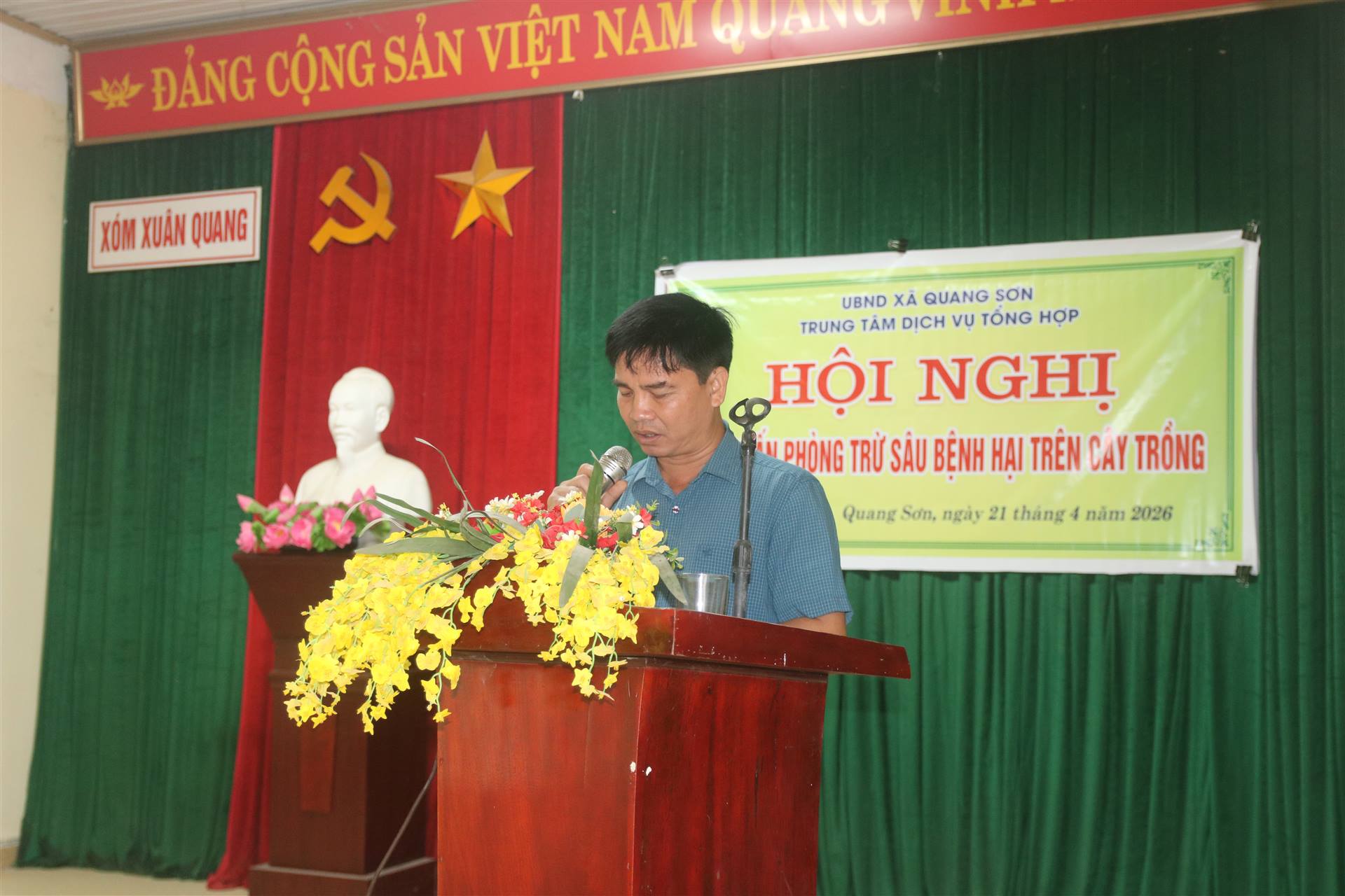 Xã Quang Sơn tổ chức tập huấn phòng trừ sâu bệnh hại trên cây trồng, nâng cao hiệu quả sản xuất năm 2026