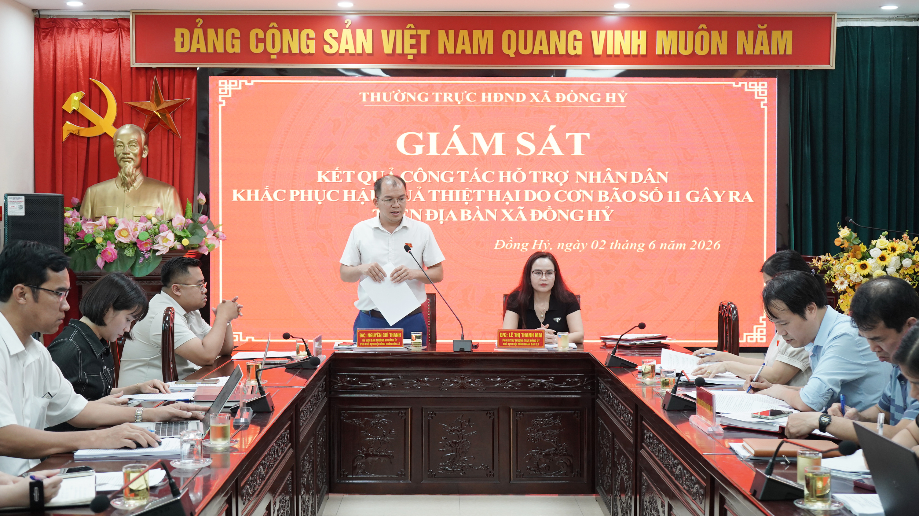 Thường trực HĐND xã Đồng Hỷ giám sát công tác hỗ trợ nhân dân khắc phục hậu quả bão số 11