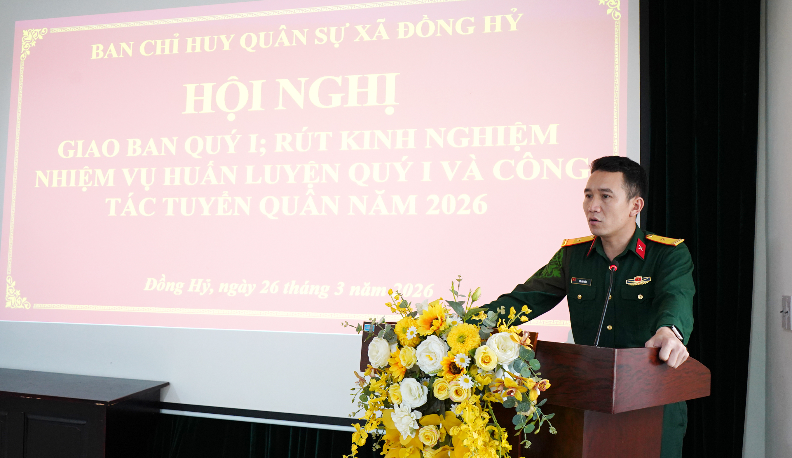 Ban CHQS xã Đồng Hỷ giao ban quý I, rút kinh nghiệm công tác tuyển quân năm 2026