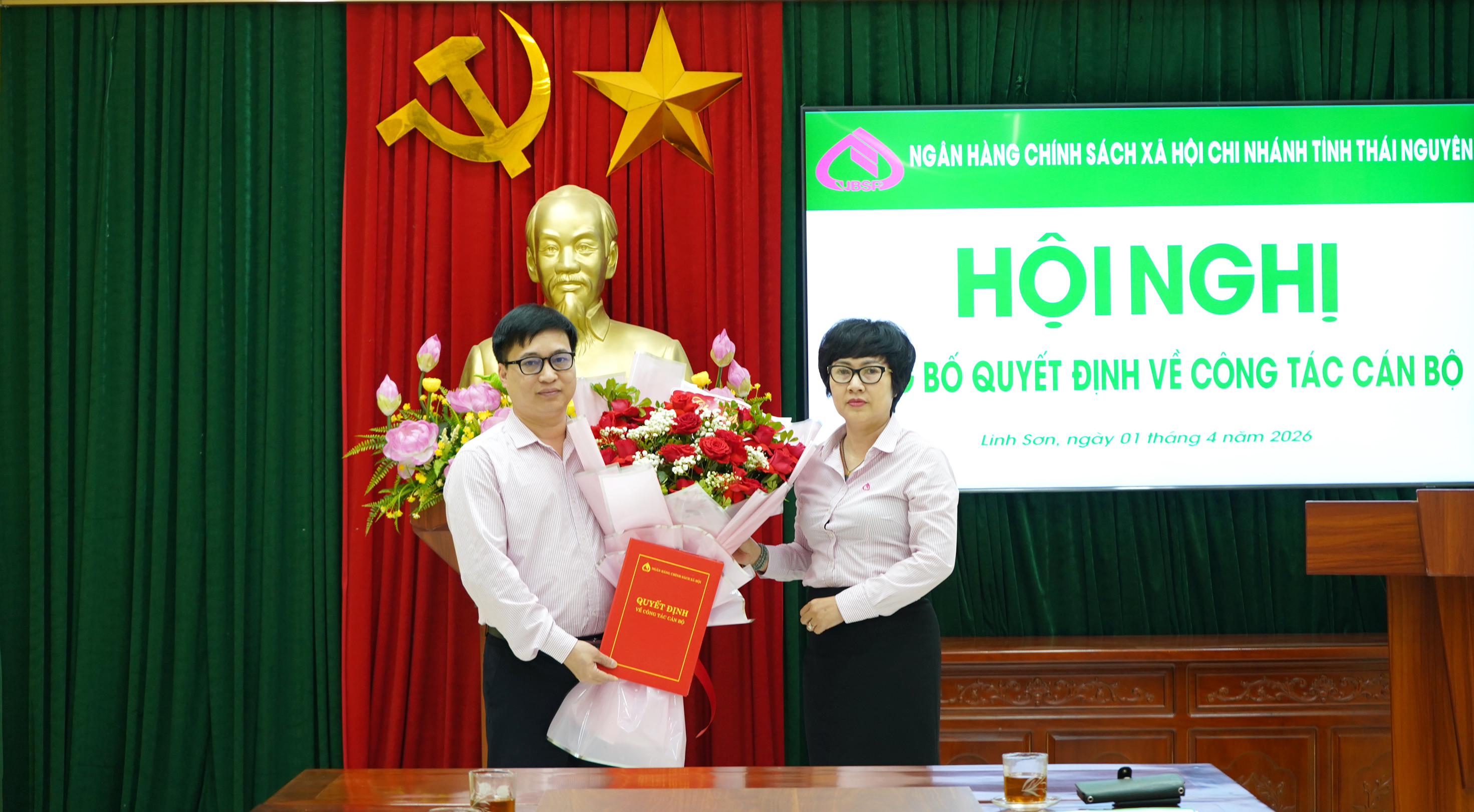 Công bố Quyết định bổ nhiệm Phó Giám đốc Phòng giao dịch NHCSXH Đồng Hỷ