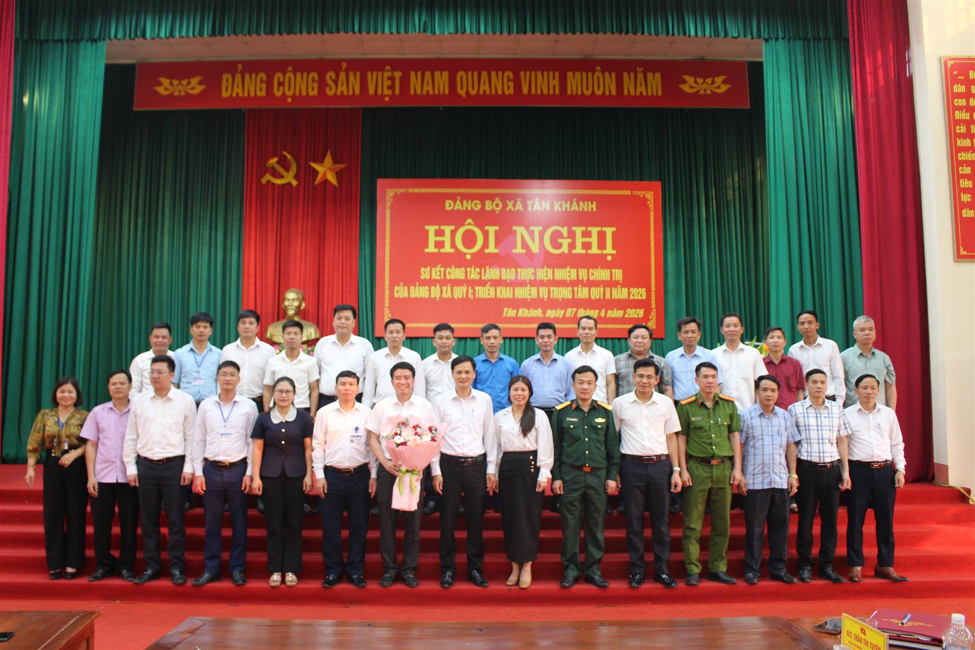 ĐẢNG ỦY XÃ TÂN KHÁNH SƠ KẾT CÔNG TÁC LÃNH ĐẠO THỰC HIỆN NHIỆM VỤ CHÍNH TRỊ QUÝ I, TRIỂN KHAI NHIỆM VỤ QUÝ II NĂM 2026