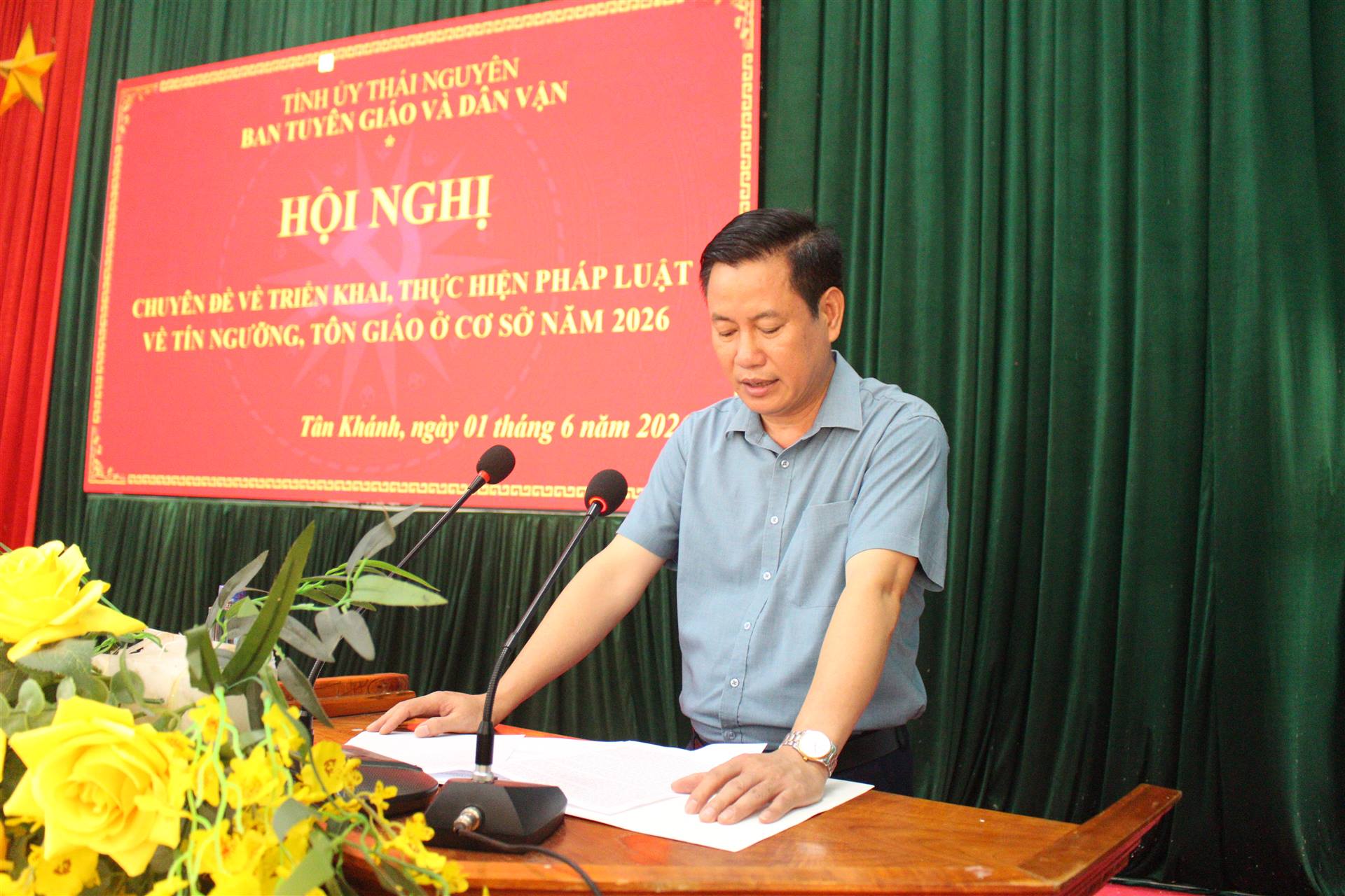 Ban tuyên giáo và dân vận tổ chức Hội nghị chuyên đề triển khai, thực hiện pháp luật về tín ngưỡng, tôn giáo ở cơ sở năm 2026 trên địa bàn xã Tân Khánh