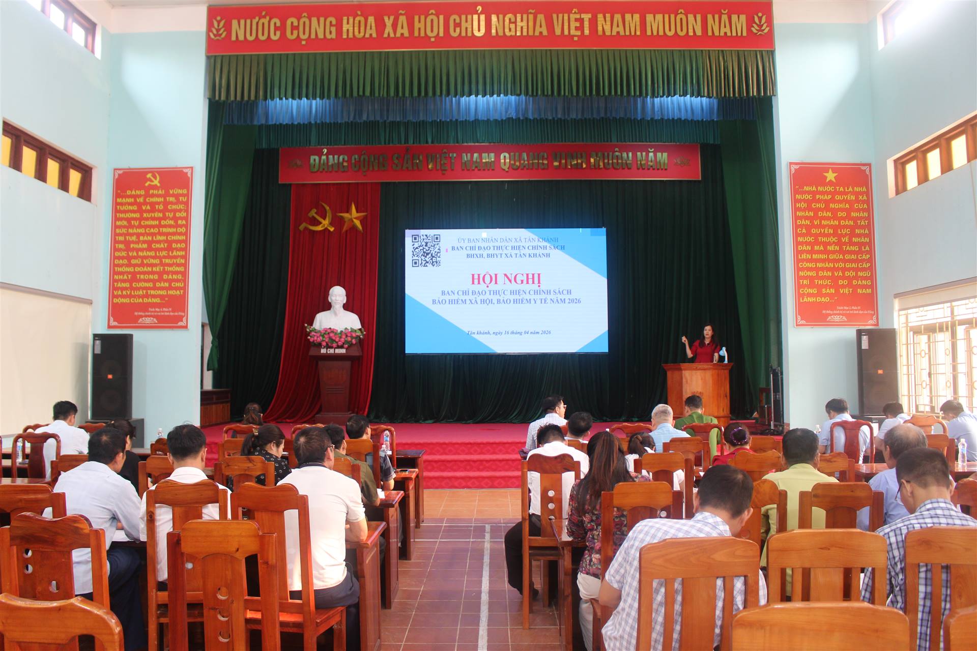 XÃ TÂN KHÁNH TRIỂN KHAI HỘI NGHỊ BAN CHỈ ĐẠO THỰC HIỆN CHÍNH SÁCH BHXH, BHYT NĂM 2026