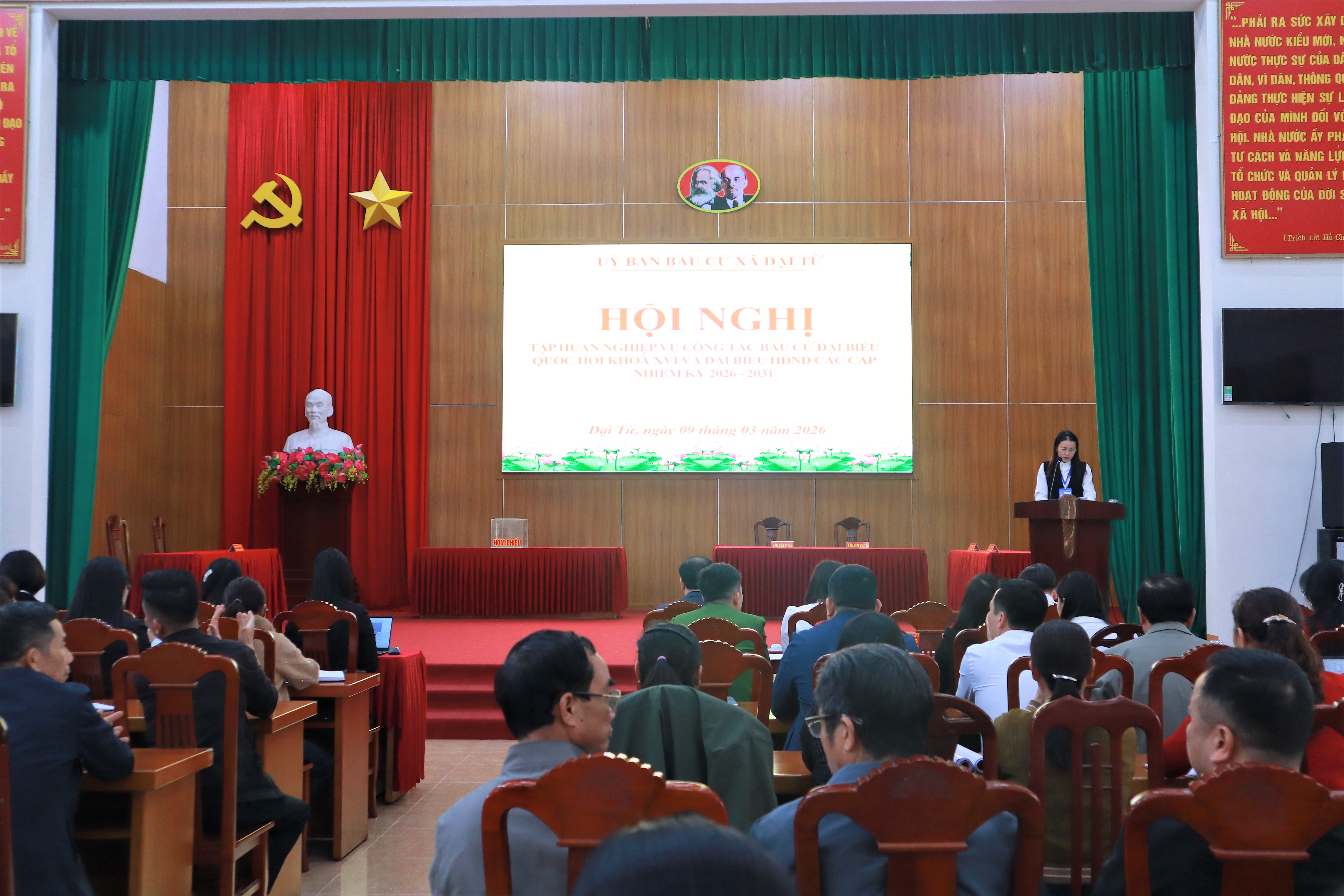 Xã Đại Từ tổ chức hội nghị tập huấn nghiệp vụ công tác bầu cử Quốc hội khóa XVI và HĐND các cấp nhiệm kỳ 2026–2031