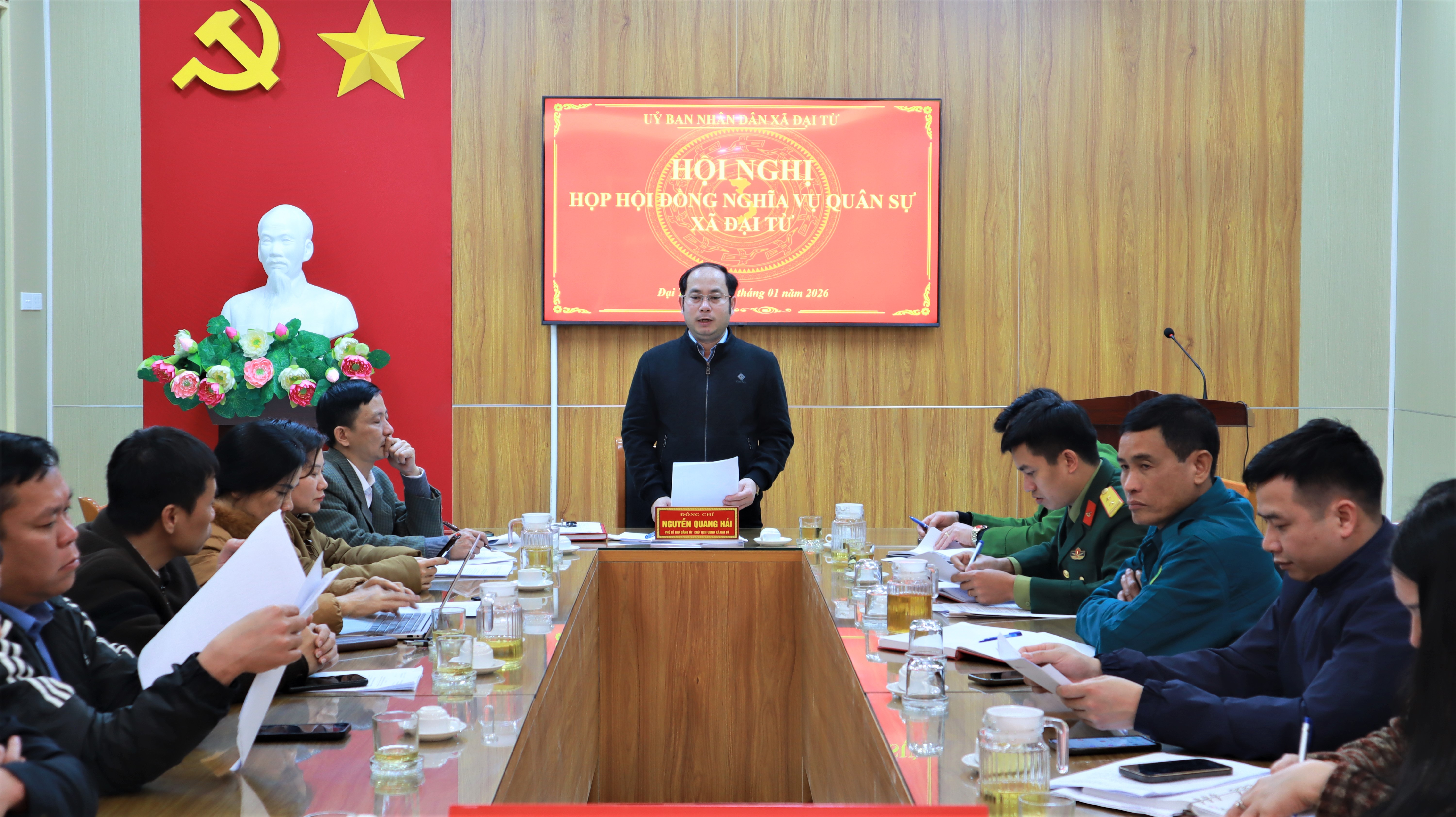 XÃ ĐẠI TỪ - HỘI NGHỊ HỌP HỘI ĐỒNG NGHĨA VỤ QUÂN SỰ XÃ 