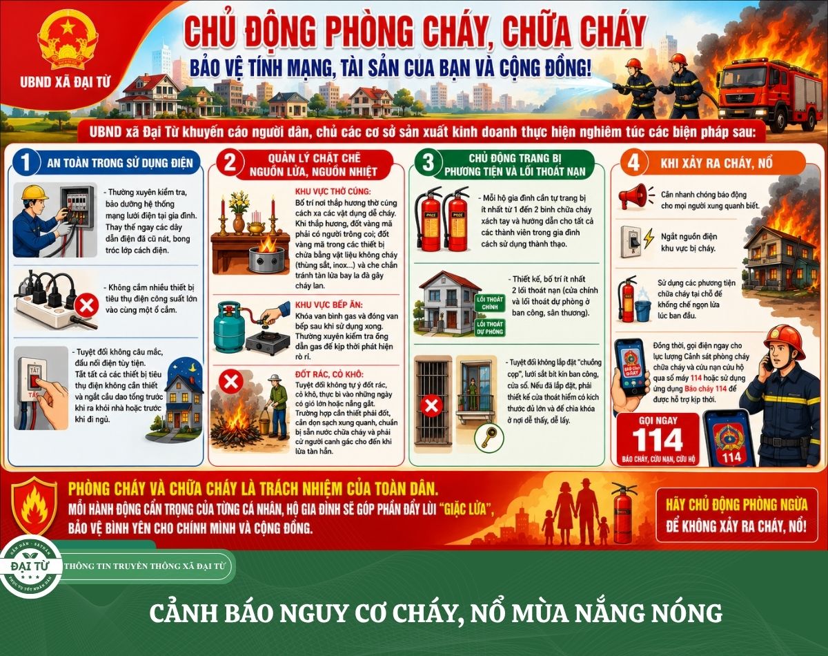 CHỦ ĐỘNG PHÒNG CHÁY CHỮA CHÁY MÙA NẮNG NÓNG 