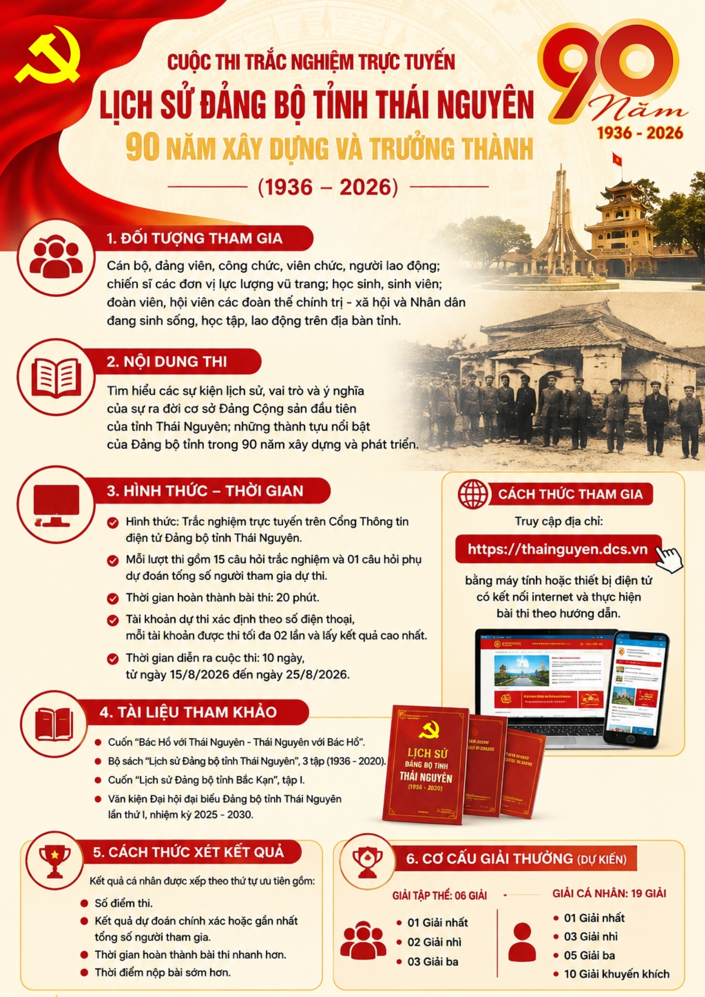 Cuộc thi trắc nghiệm trực tuyến tìm hiểu “Lịch sử Đảng bộ tỉnh Thái Nguyên - 90 năm xây dựng và trưởng thành”