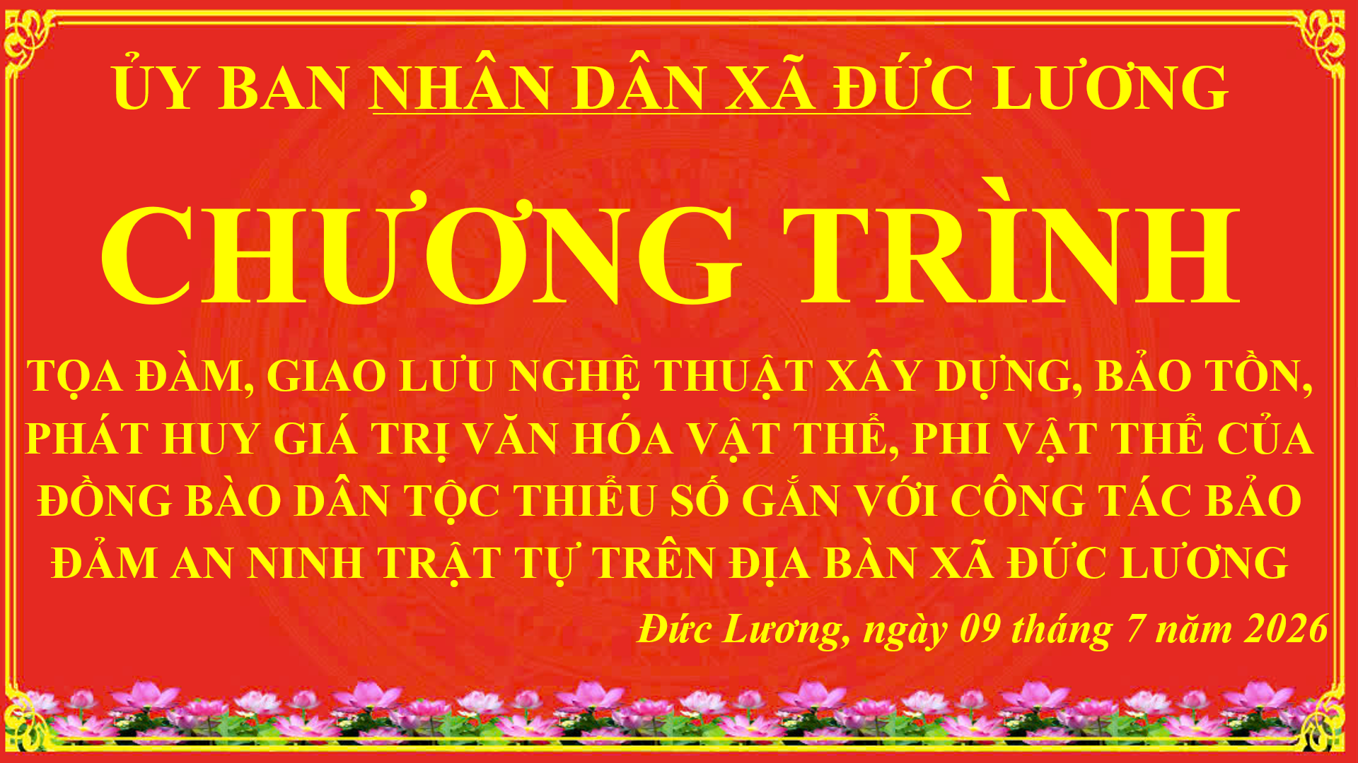 Đức Lương: Tổ chức chương trình tọa đàm, giao lưu nghệ thuật xây dựng, bảo tồn, phát huy giá trị văn hóa phi vật thể của đồng bào dân tộc thiểu số gắn với công tác bảo đảm an ninh trật tự trên địa bàn xã Đức Lương