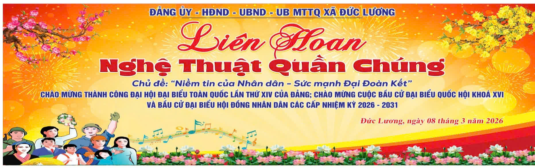 Đức Lương tổ chức Liên hoan nghệ thuật quần chúng chào mừng Cuộc bầu cử Quốc hội khóa XVI và bầu cử HĐND các cấp nhiệm kỳ 2026-2031