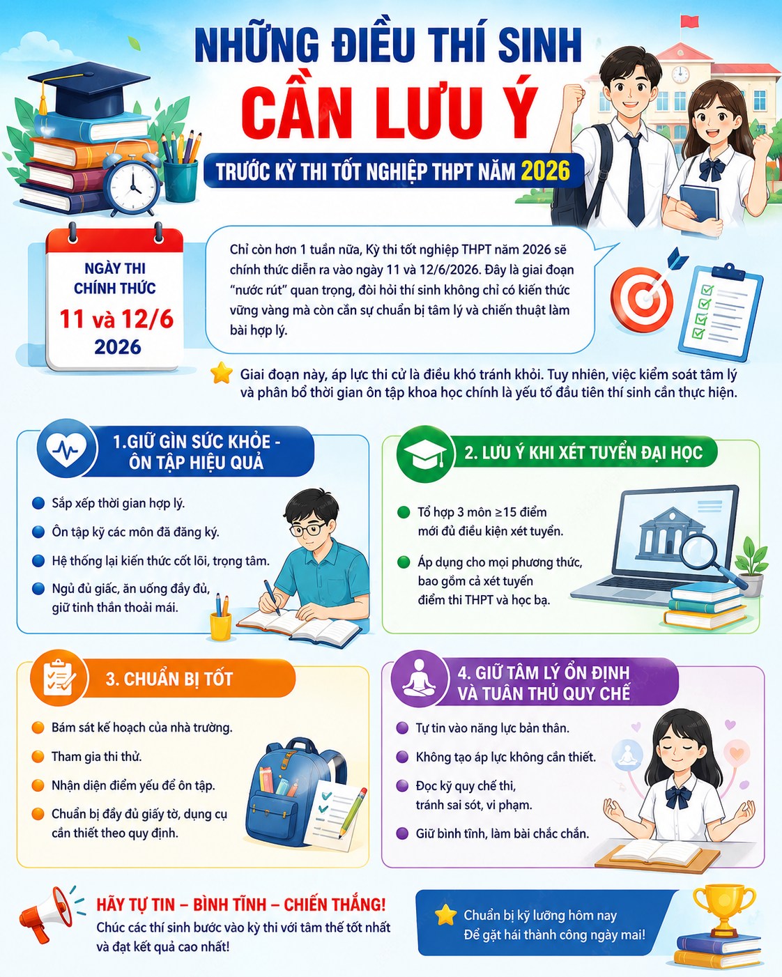 📚🎓 NHỮNG ĐIỀU THÍ SINH CẦN LƯU Ý TRƯỚC KỲ THI TỐT NGHIỆP THPT NĂM 2026