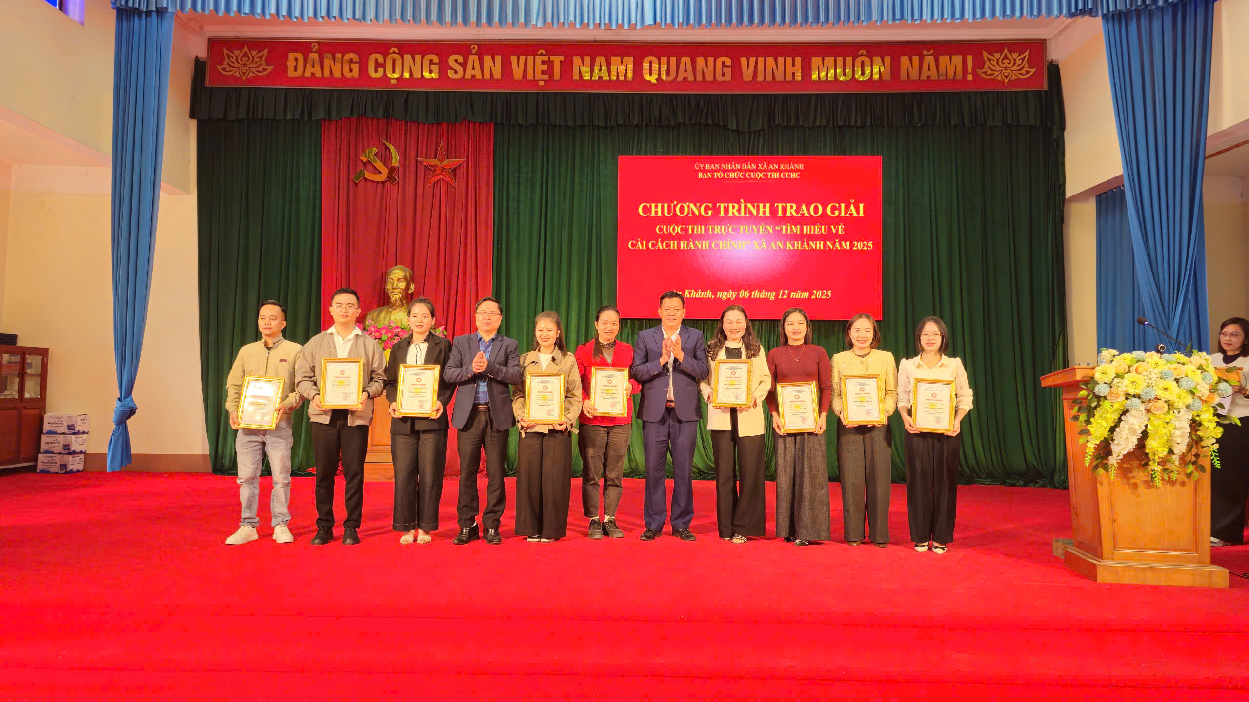 XÃ AN KHÁNH TỔ CHỨC CHƯƠNG TRÌNH TRAO GIẢI CUỘC THI TRỰC TUYẾN TÌM HIỂU VỀ CẢI CÁCH HÀNH CHÍNH NĂM 2025