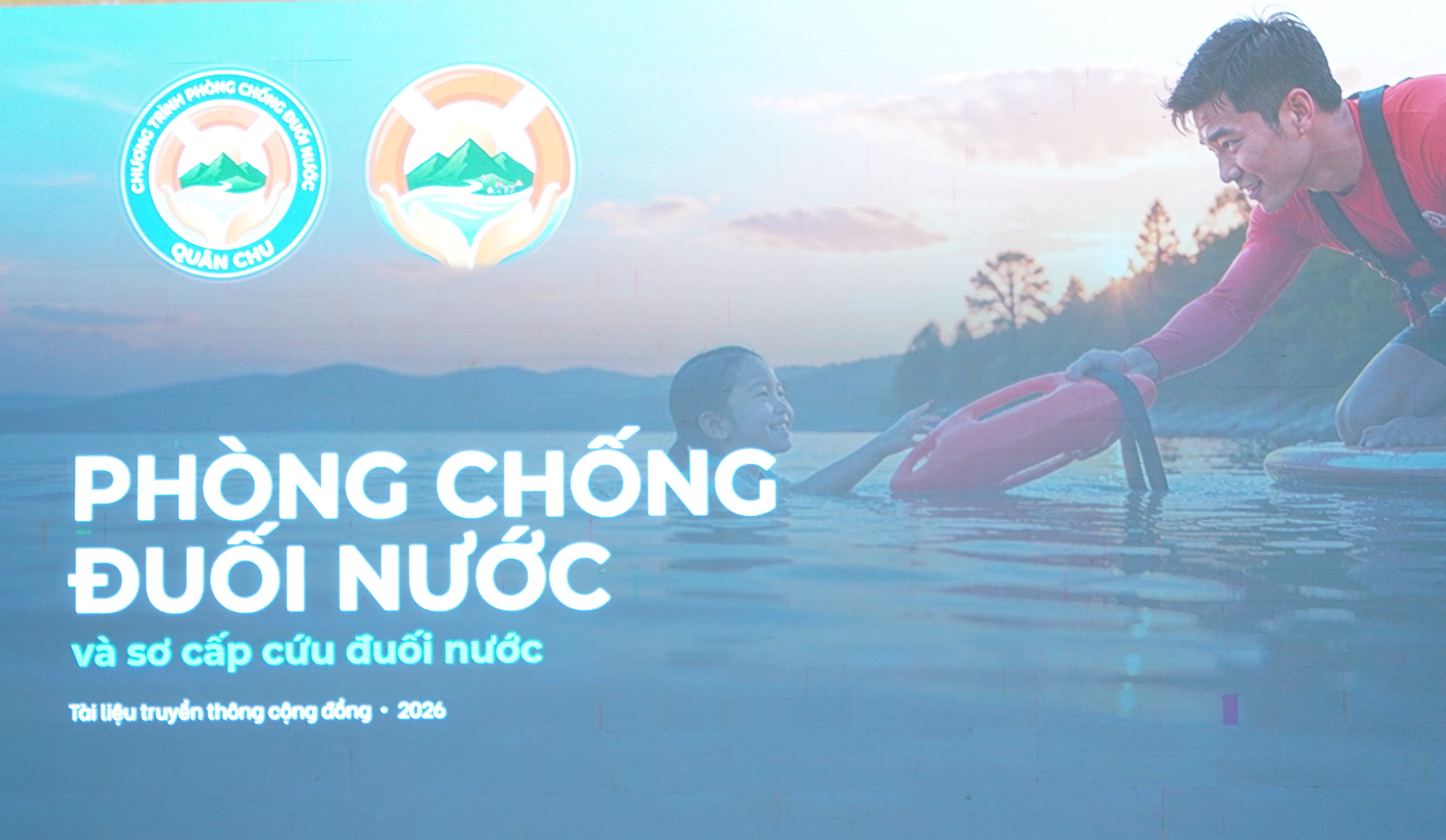 XÃ QUÂN CHU TỔ CHỨC HỘI NGHỊ TẬP HUẤN KỸ NĂNG SƠ CẤP CỨU VÀ QUY TRÌNH XỬ LÝ TAI NẠN ĐUỐI NƯỚC