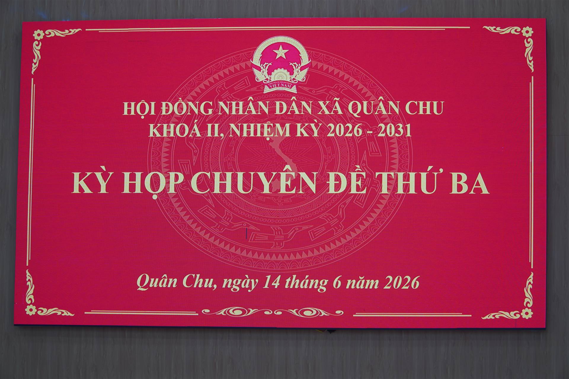 HĐND xã Quân Chu  khóa II, nhiệm kỳ 2026 – 2031 tổ chức Kỳ họp chuyên đề thứ ba 