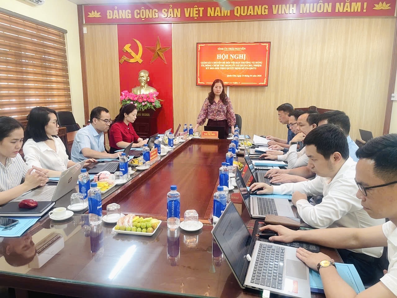 ĐOÀN GIÁM SÁT SỐ 574 CỦA BAN THƯỜNG VỤ TỈNH ỦY LÀM VIỆC TẠI XÃ QUÂN CHU