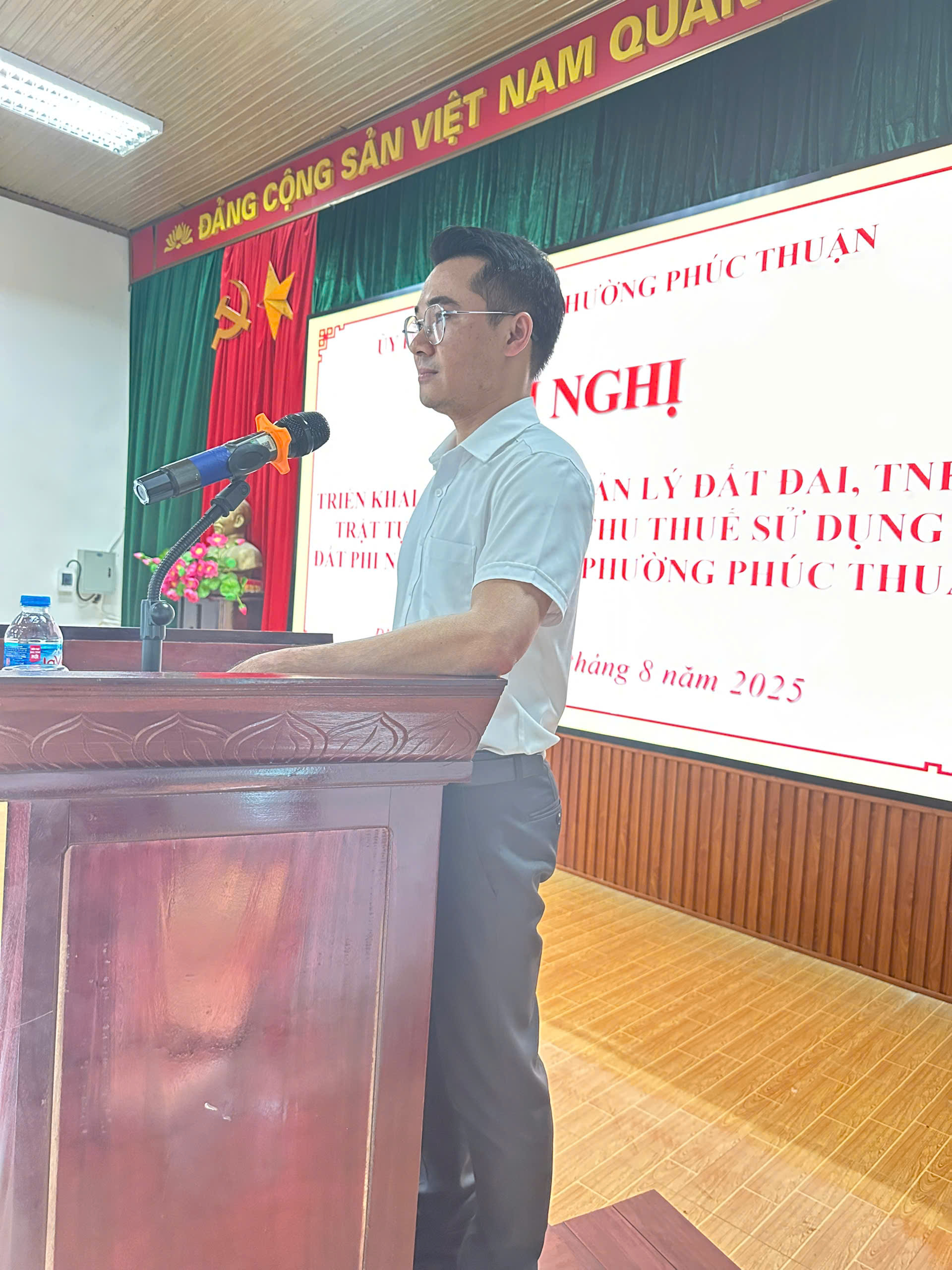 PHƯỜNG PHÚC THUẬN TỔ CHỨC HỘI NGHỊ TRIỂN KHAI QUẢN LÝ ĐẤT ĐAI, TÀI NGUYÊN, TRẬT TỰ XÂY DỰNG VÀ THU THUẾ SỬ DỤNG ĐẤT PHI NÔNG NGHIỆP