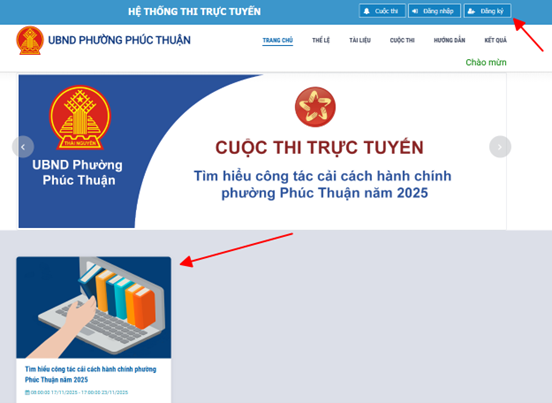 Hướng dẫn cuộc thi " Tìm hiểu cải cách hành chính" Phường Phúc Thuận năm 2025