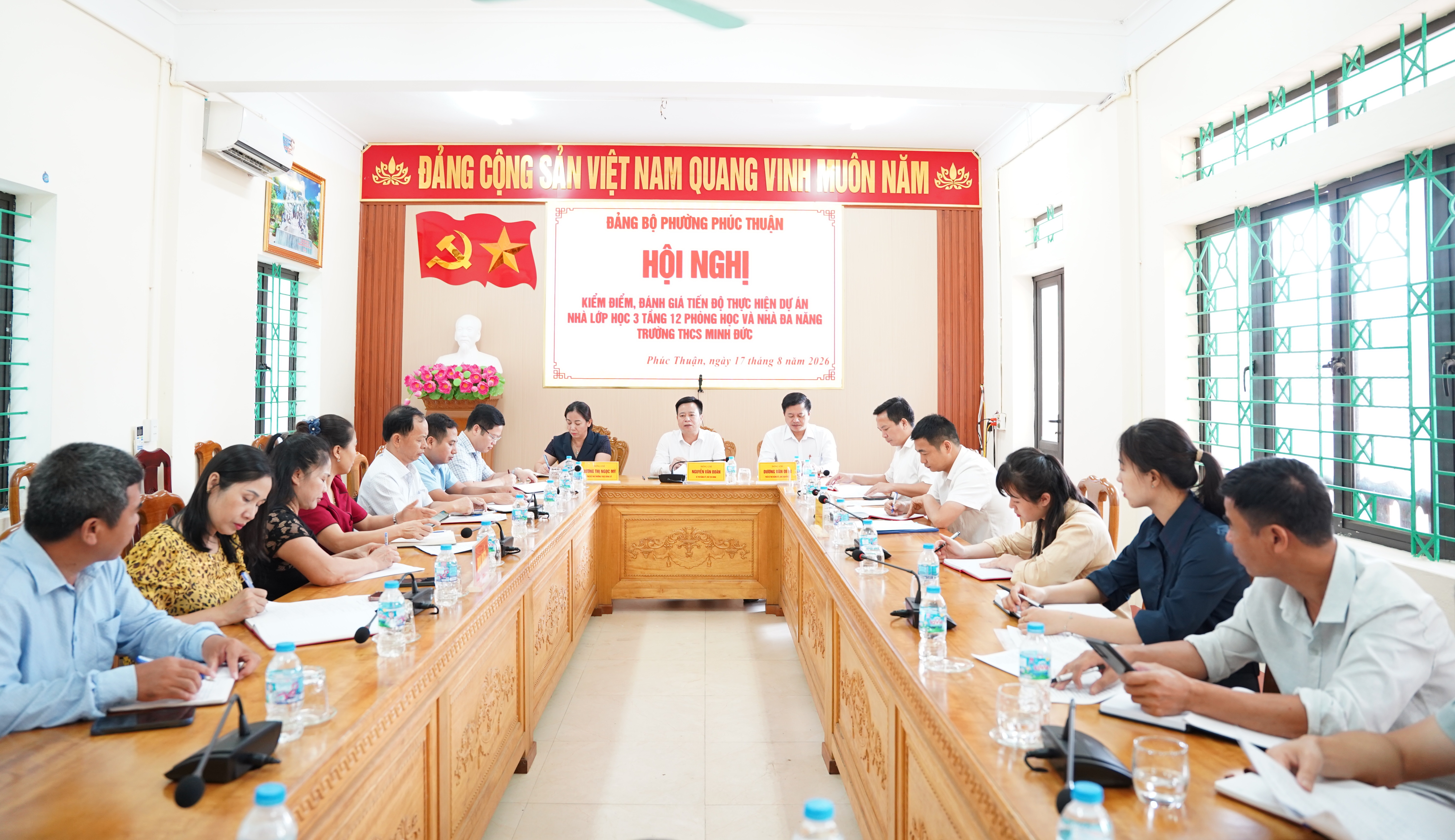 BÍ THƯ ĐẢNG UỶ PHƯỜNG PHÚC THUẬN YÊU CẦU KHẨN TRƯƠNG ĐẨY NHANH TIẾN ĐỘ DỰ ÁN TRƯỜNG THCS MINH ĐỨC