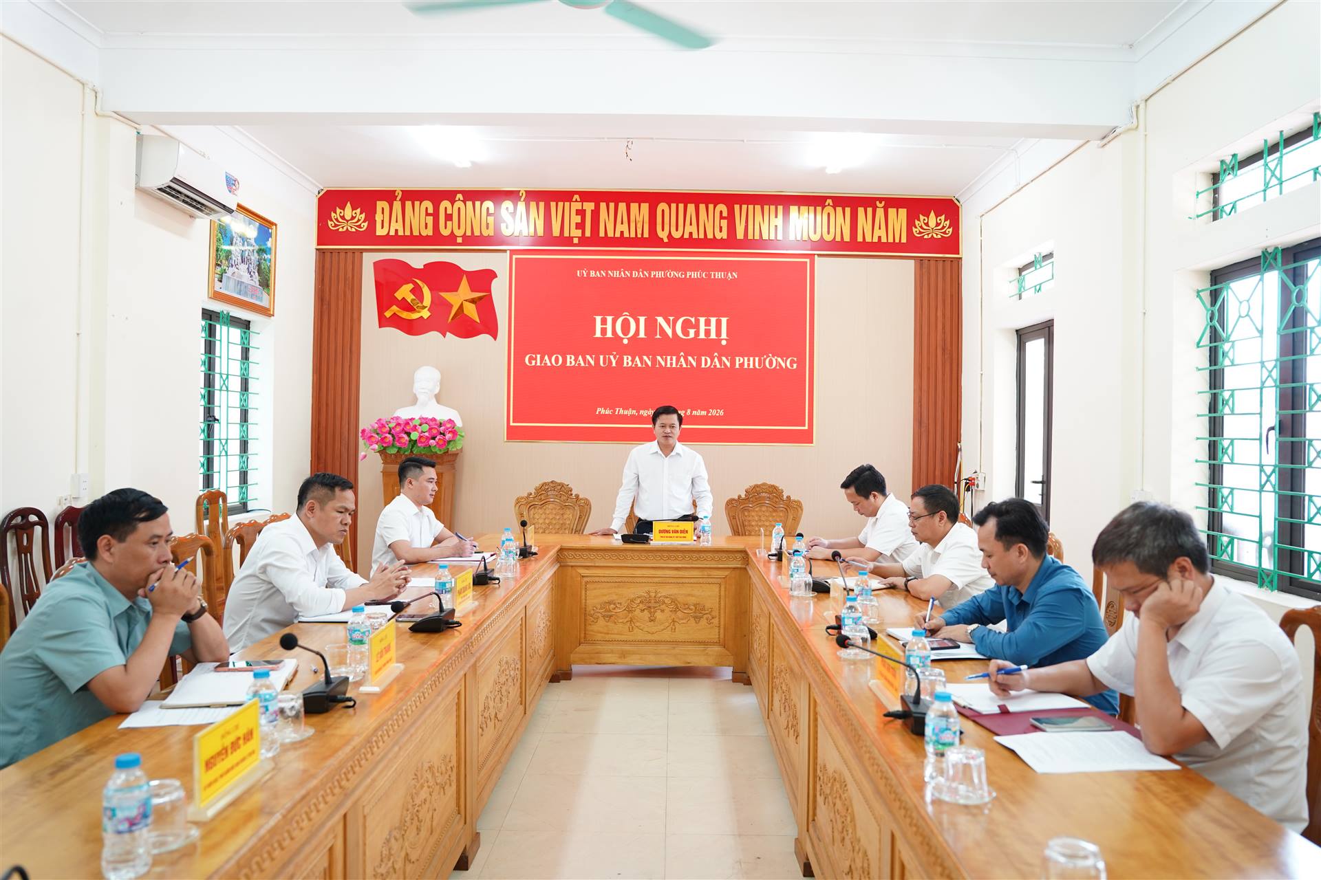 HỘI NGHỊ GIAO BAN UBND PHƯỜNG PHÚC THUẬN: RÀ SOÁT TIẾN ĐỘ, THÁO GỠ KHÓ KHĂN, TRIỂN KHAI NHIỆM VỤ TRỌNG TÂM