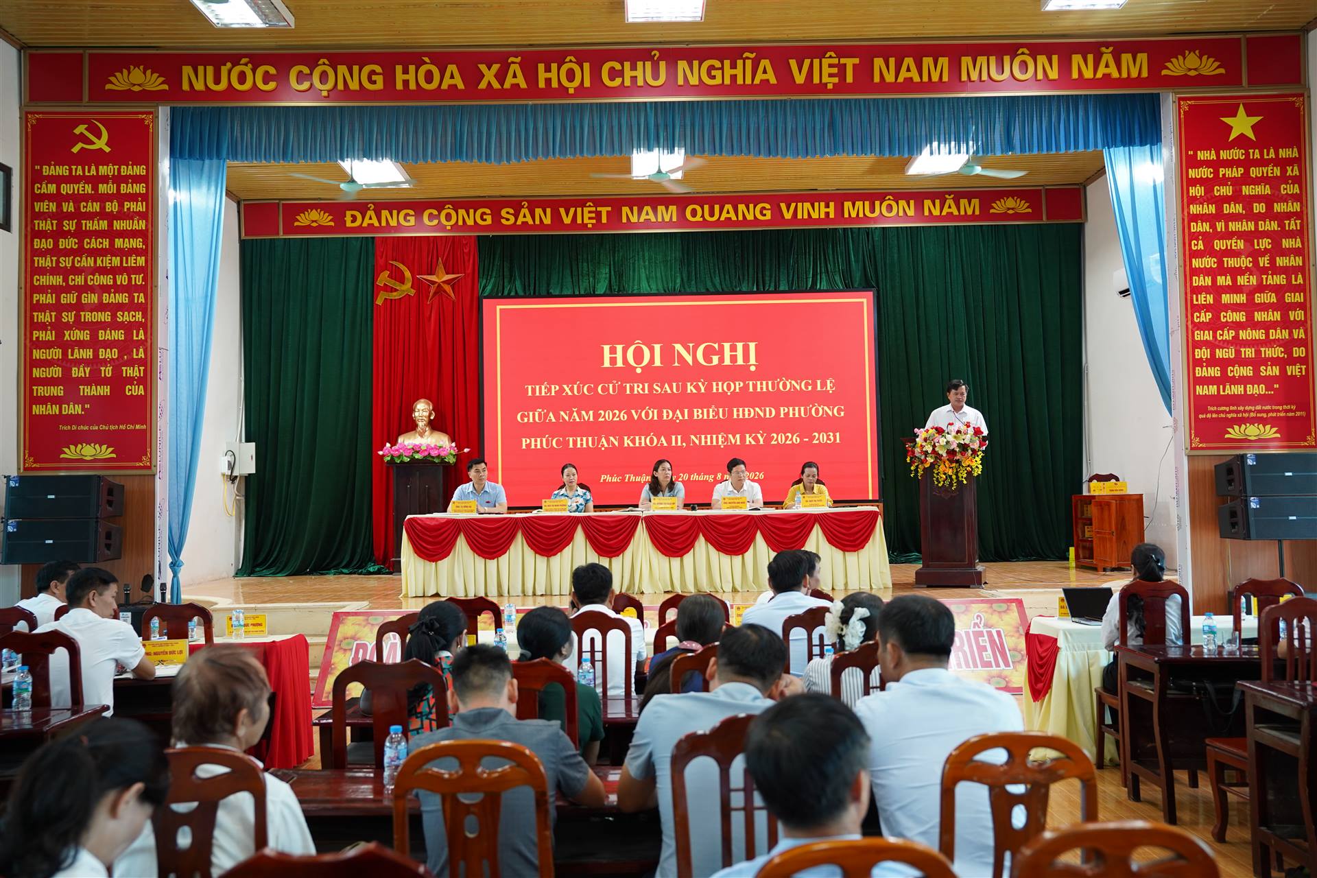 HĐND PHƯỜNG PHÚC THUẬN PHỐI HỢP TỔ CHỨC HỘI NGHỊ TIẾP XÚC CỬ TRI SAU KỲ HỌP THƯỜNG LỆ GIỮA NĂM 2026