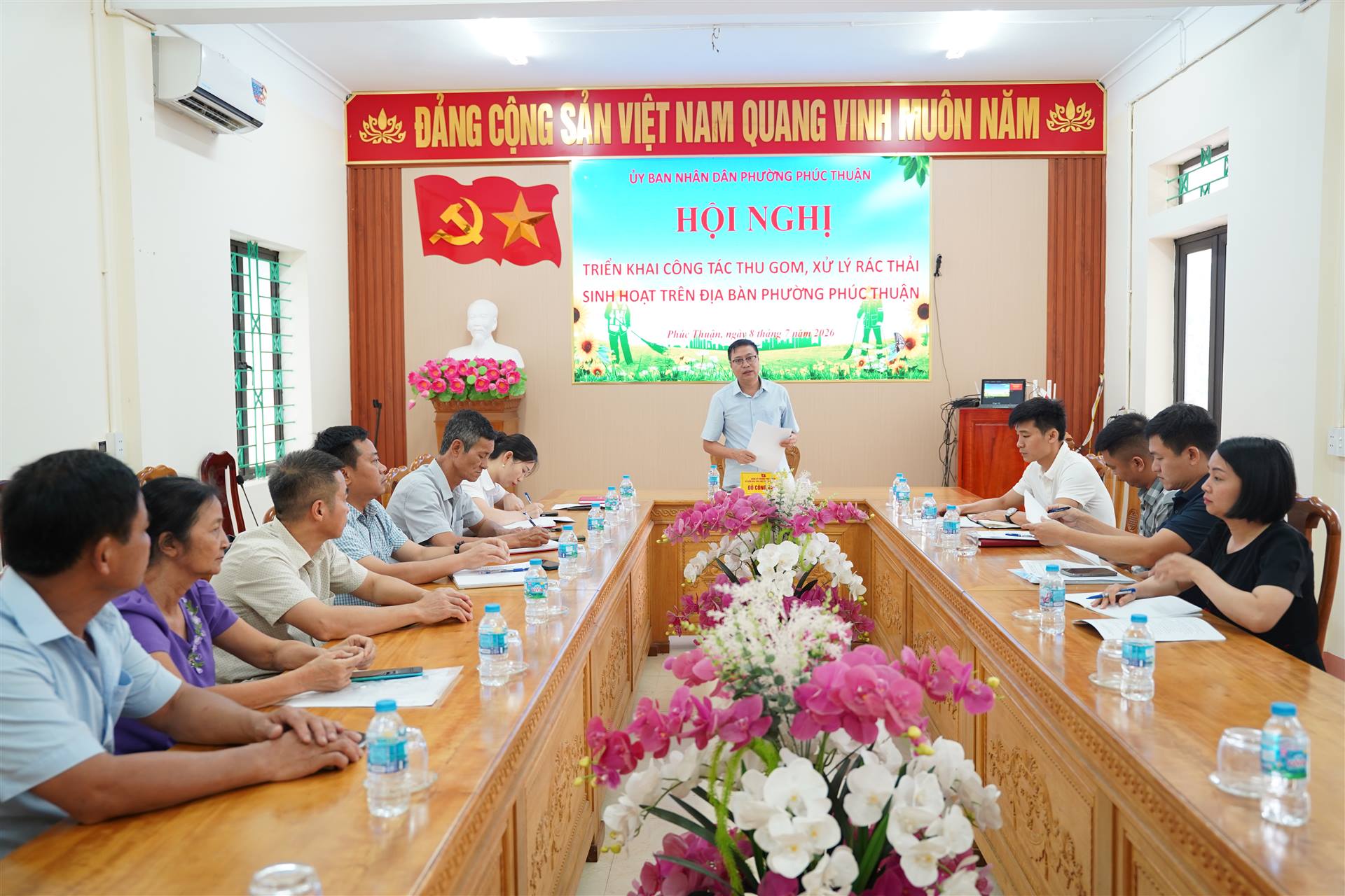 HỘI NGHỊ ĐÁNH GIÁ CÔNG TÁC THU GOM, VẬN CHUYỂN RÁC THẢI SINH HOẠT TRÊN ĐỊA BÀN PHƯỜNG PHÚC THUẬN