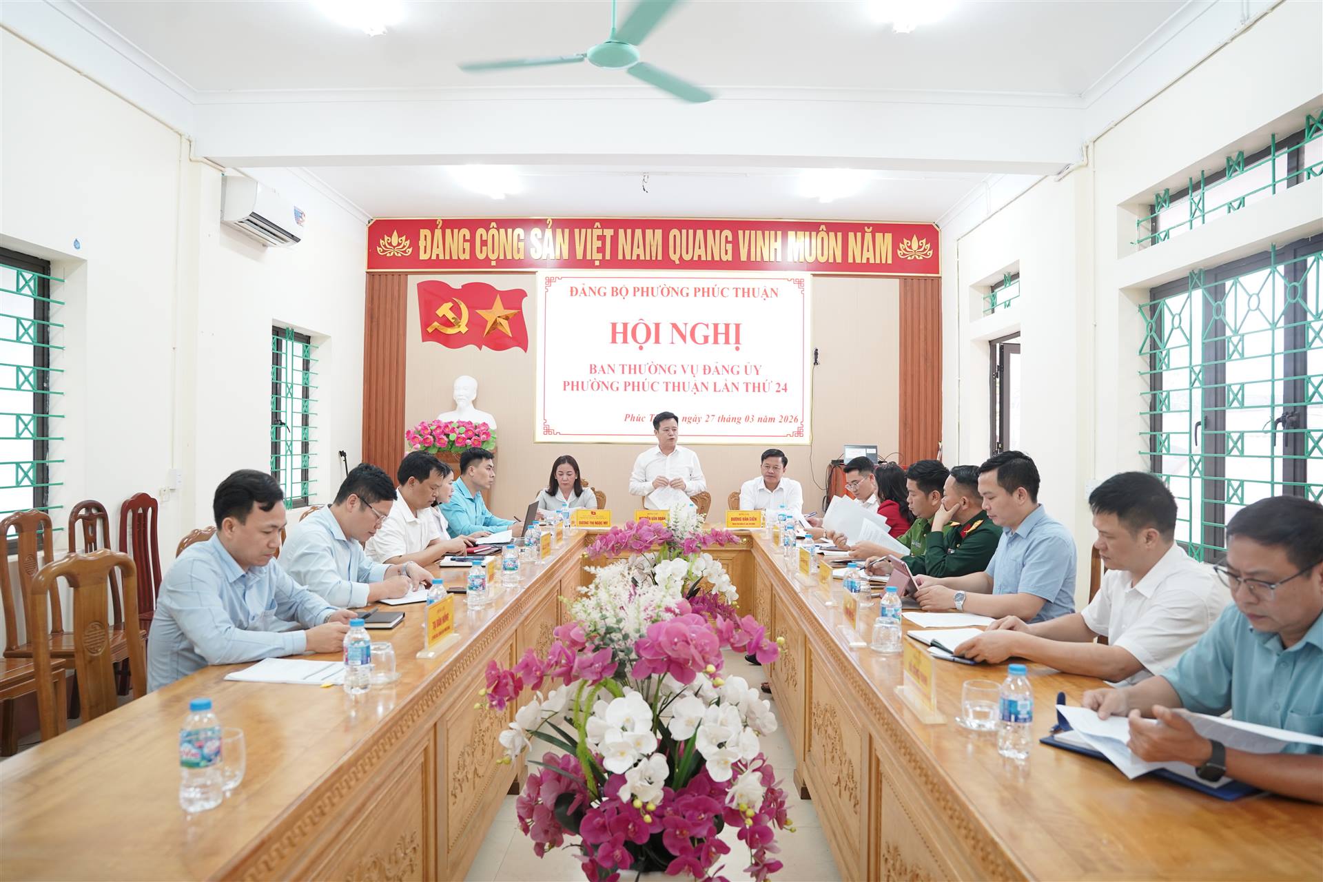 BAN THƯỜNG VỤ ĐẢNG ỦY PHƯỜNG PHÚC THUẬN TỔ CHỨC HỘI NGHỊ LẦN THỨ 24, NHIỆM KỲ 2021 – 2026