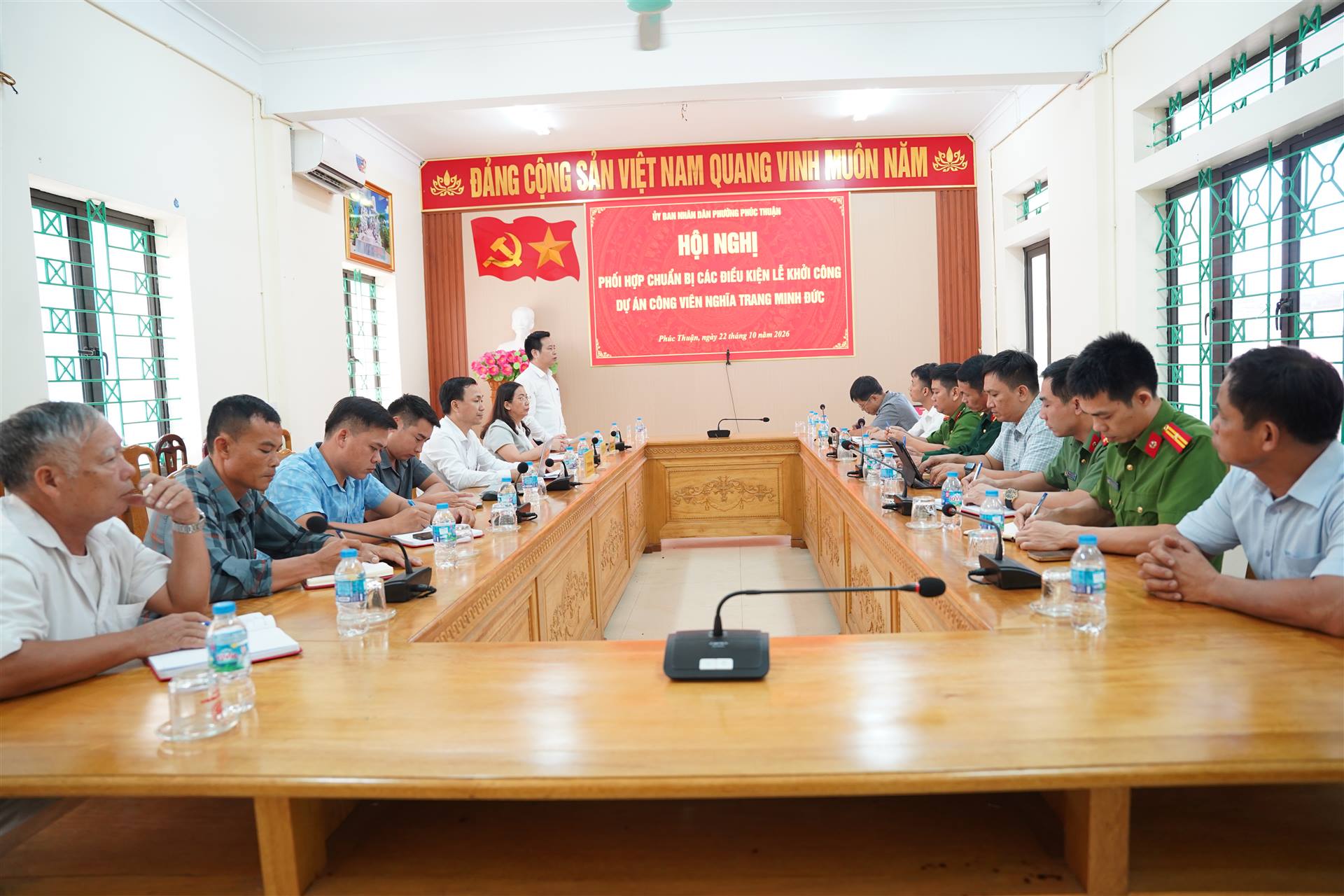 PHƯỜNG PHÚC THUẬN CHỦ ĐỘNG CHUẨN BỊ CÁC ĐIỀU KIỆN, BẢO ĐẢM AN TOÀN LỄ KHỞI CÔNG DỰ ÁN THÁI NGUYÊN 2 VÀ DỰ ÁN CÔNG VIÊN NGHĨA TRANG MINH ĐỨC
