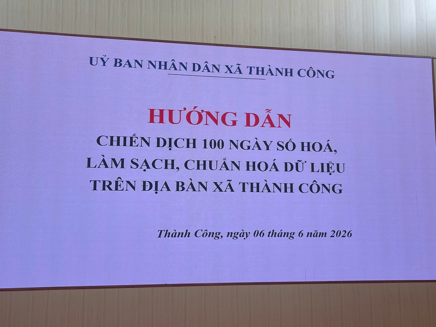 Xã Thành Công đẩy mạnh triển khai chiến dịch 100 ngày số hóa, làm sạch, chuẩn hóa dữ liệu