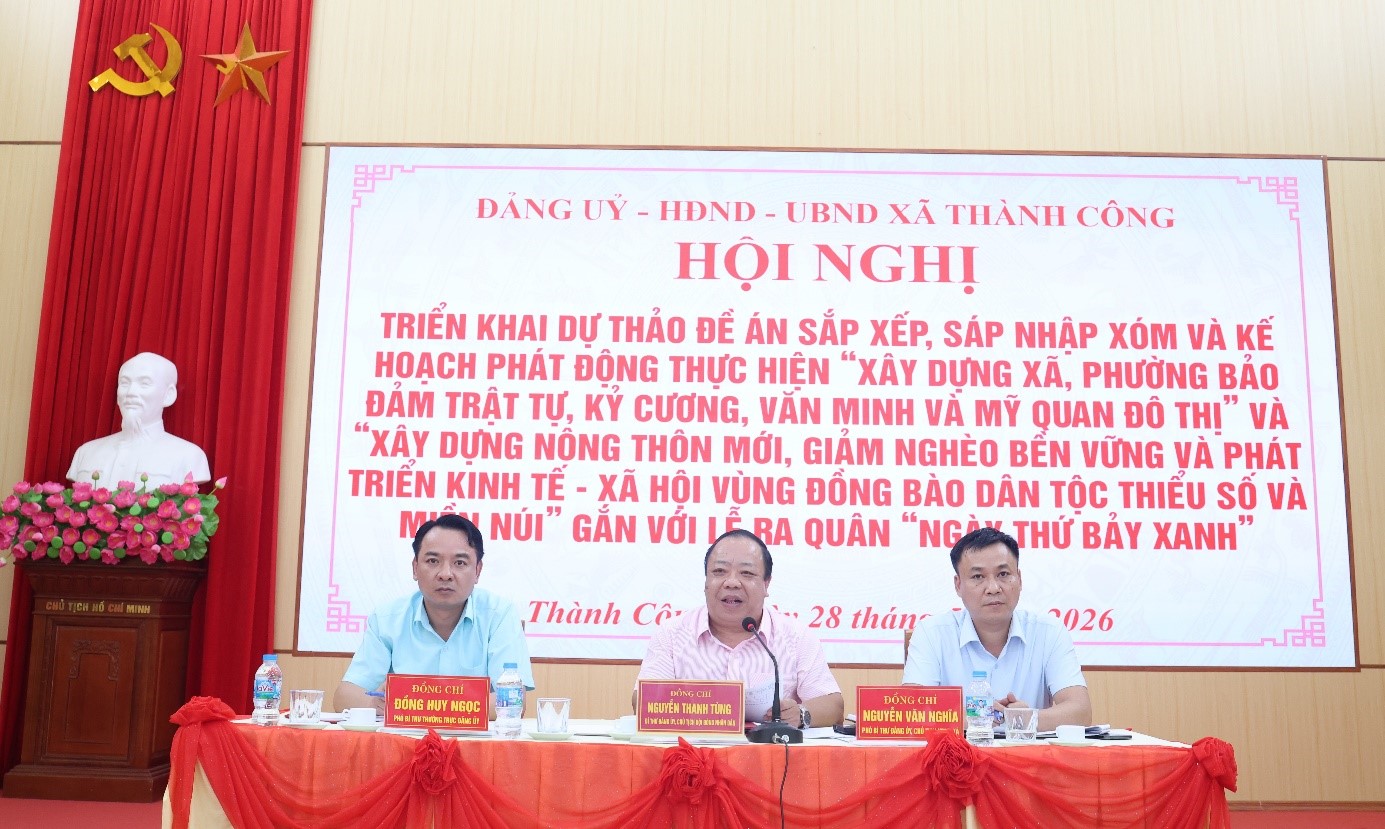 Xã Thành Công triển khai Đề án sắp xếp, sáp nhập xóm và phát động thực hiện các phong trào xây dựng nông thôn mới gắn với “Ngày thứ Bảy xanh”