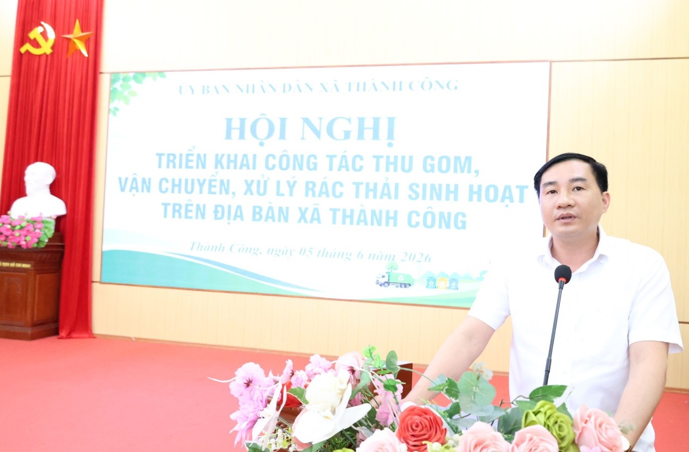 Xã Thành Công tổ chức hội nghị triển khai công tác thu gom, vận chuyển, xử lý rác thải sinh hoạt trên địa bàn