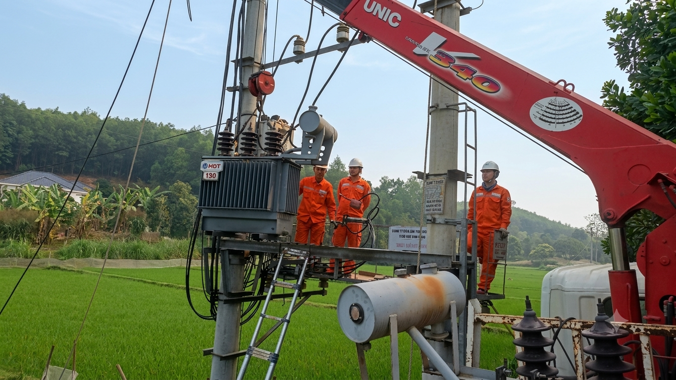 Điện lực Phú Bình chủ động bảo đảm cung cấp điện an toàn, ổn định trong mùa nắng nóng