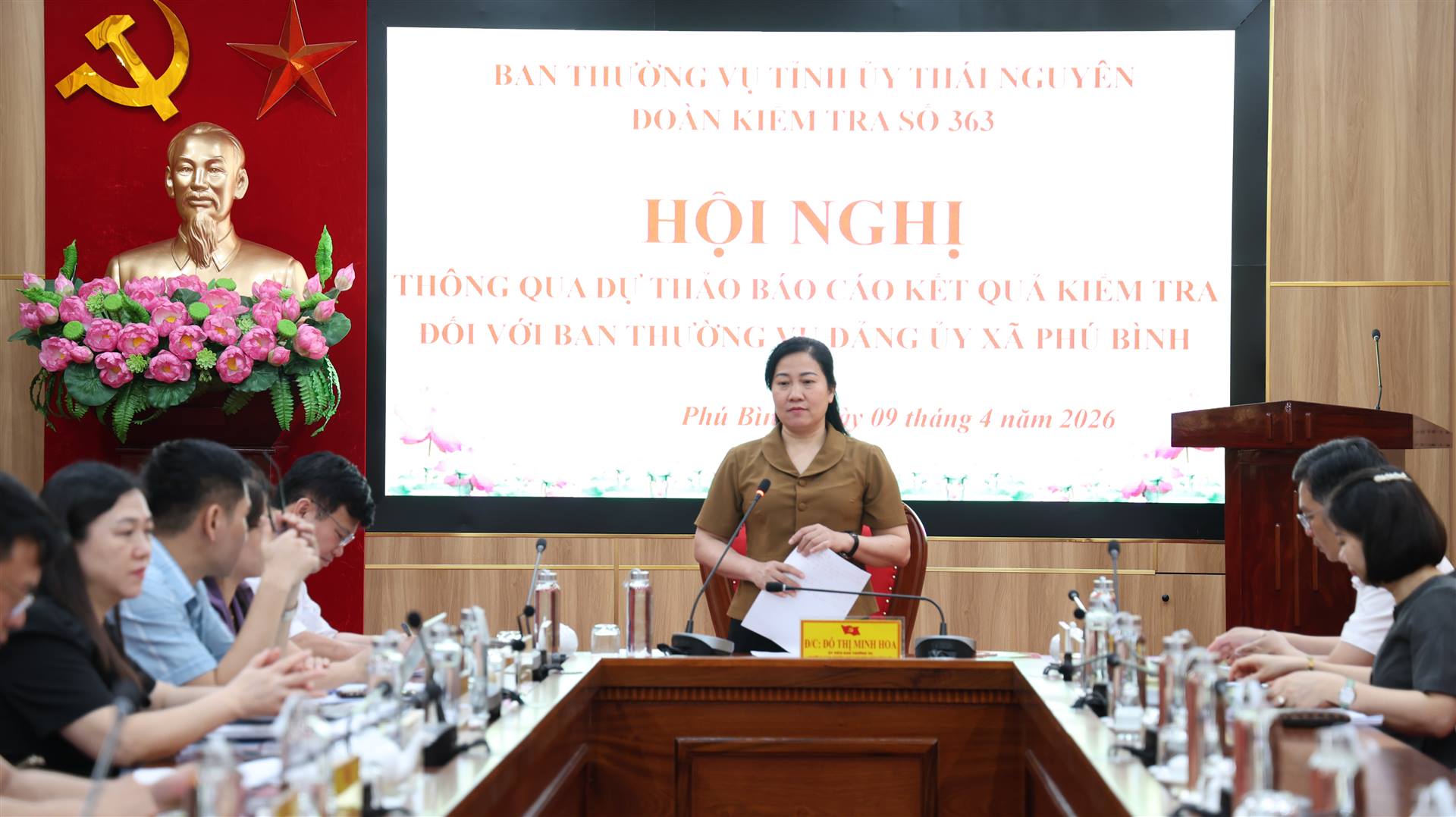 Đoàn kiểm tra của Tỉnh ủy Thái Nguyên đánh giá kết quả kiểm tra tại Đảng ủy xã Phú Bình  ​